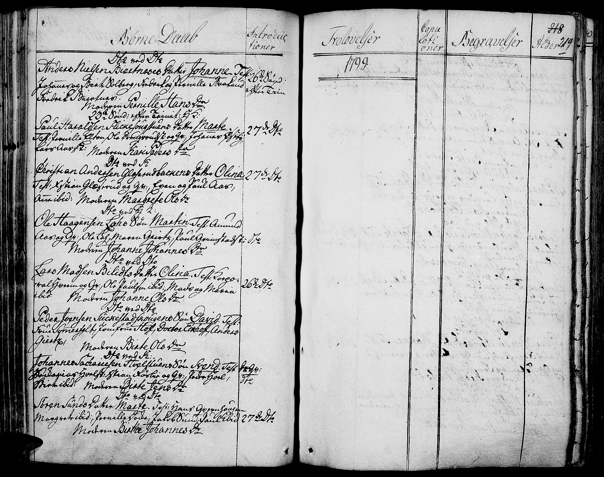 Toten prestekontor, SAH/PREST-102/H/Ha/Haa/L0007: Parish register (official) no. 7, 1794-1809, p. 219