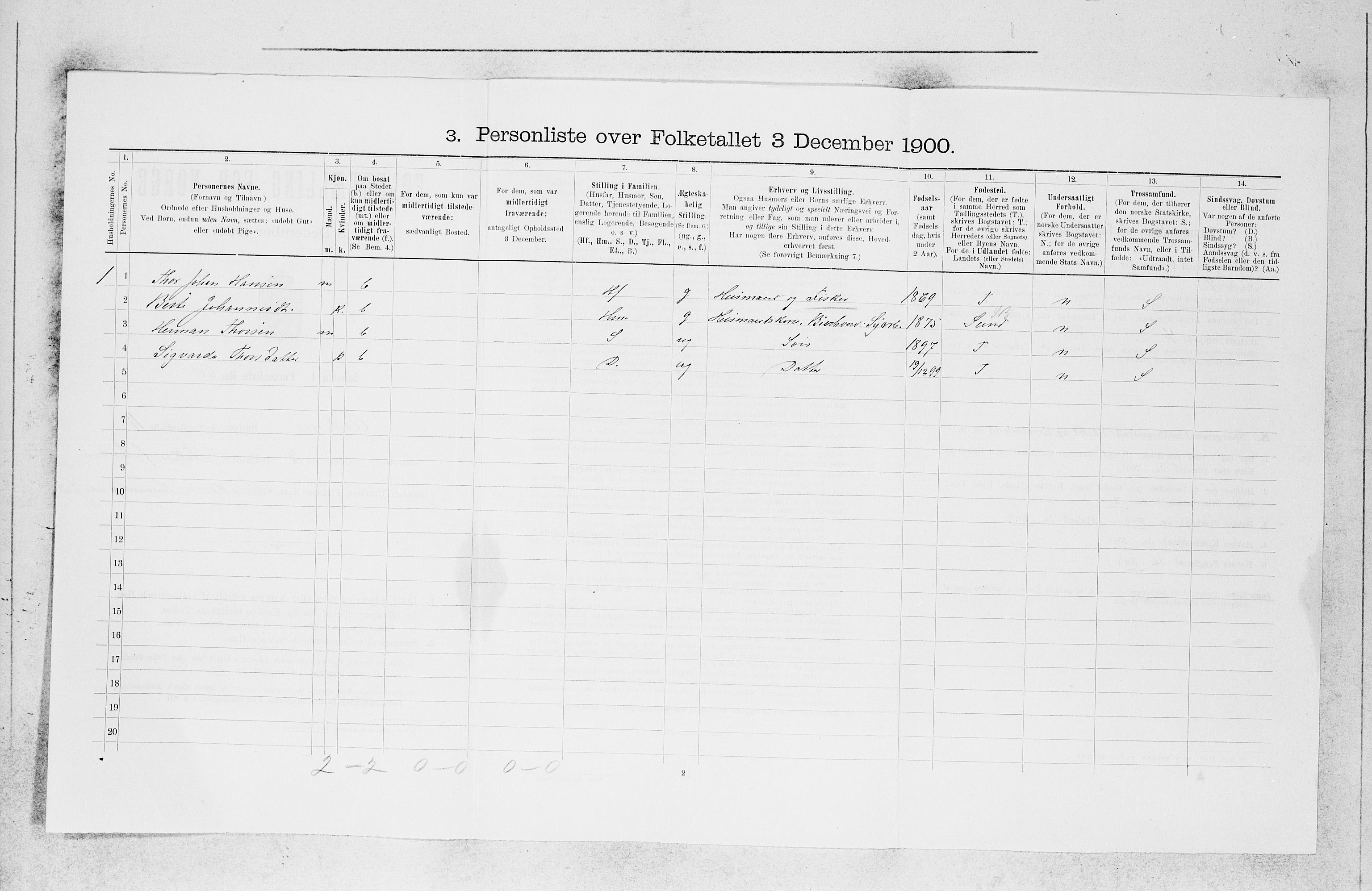 SAB, 1900 census for Askøy, 1900, p. 1589