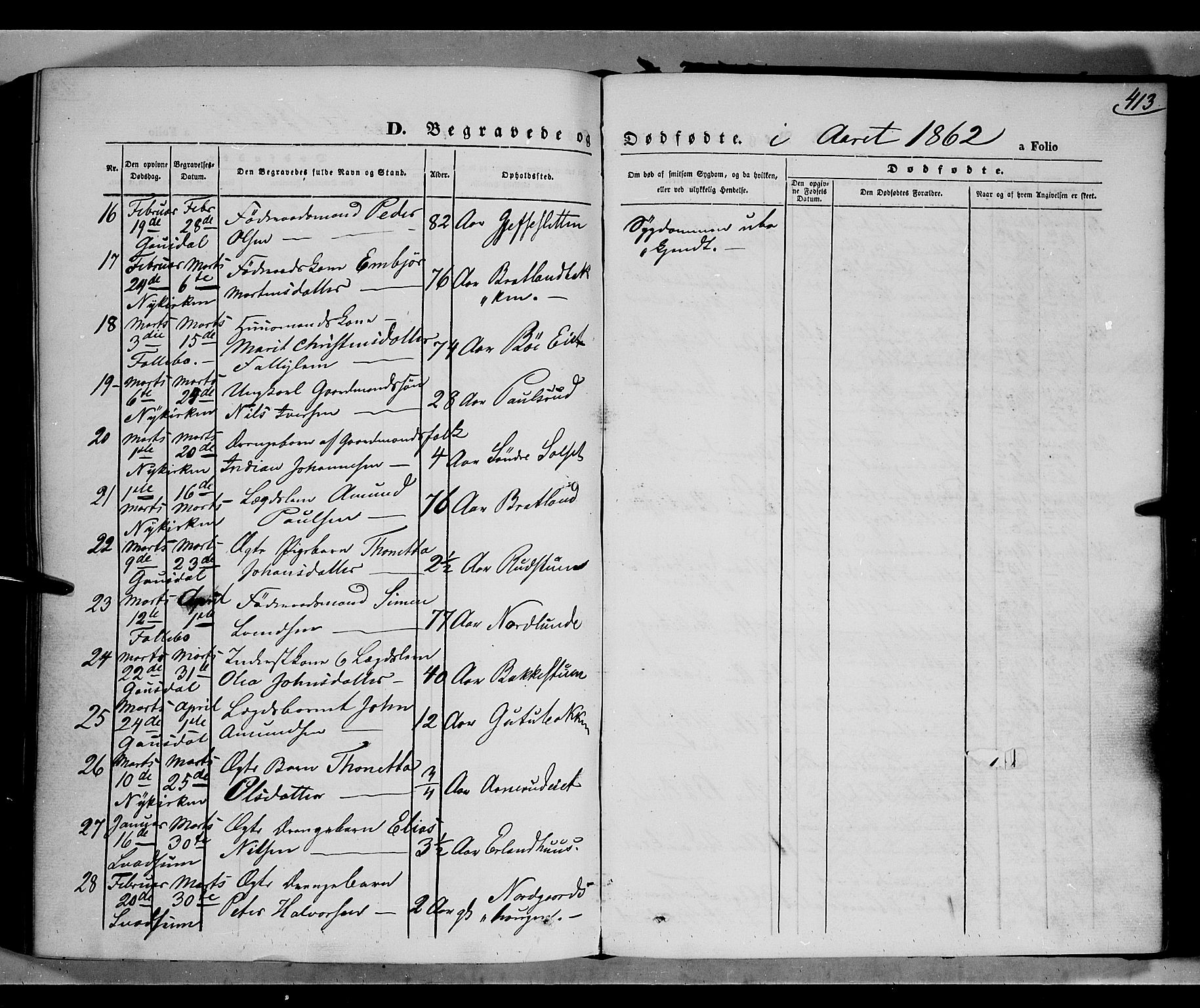 Gausdal prestekontor, SAH/PREST-090/H/Ha/Haa/L0009: Parish register (official) no. 9, 1862-1873, p. 413