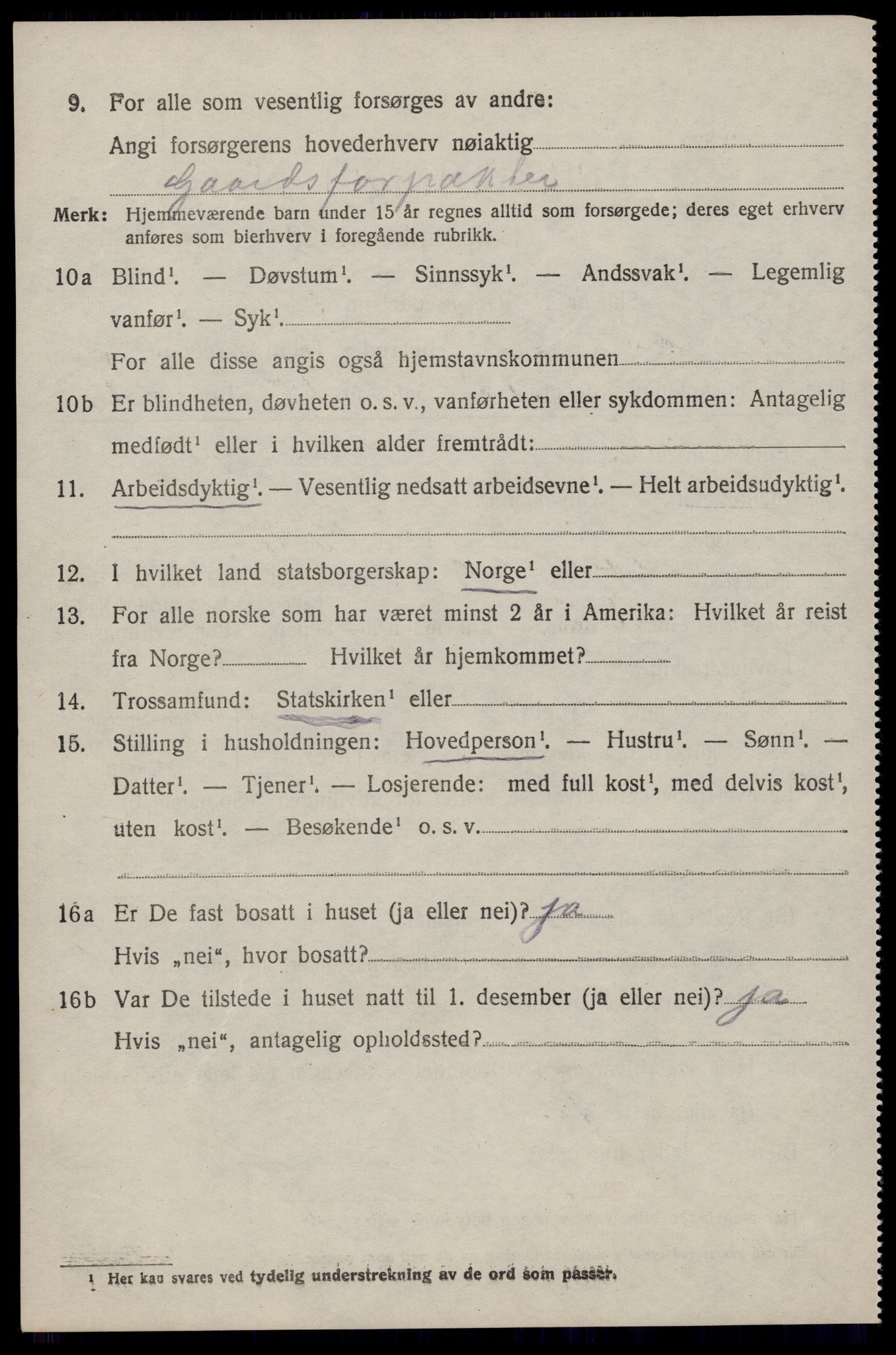 SAST, 1920 census for Bjerkreim, 1920, p. 1971