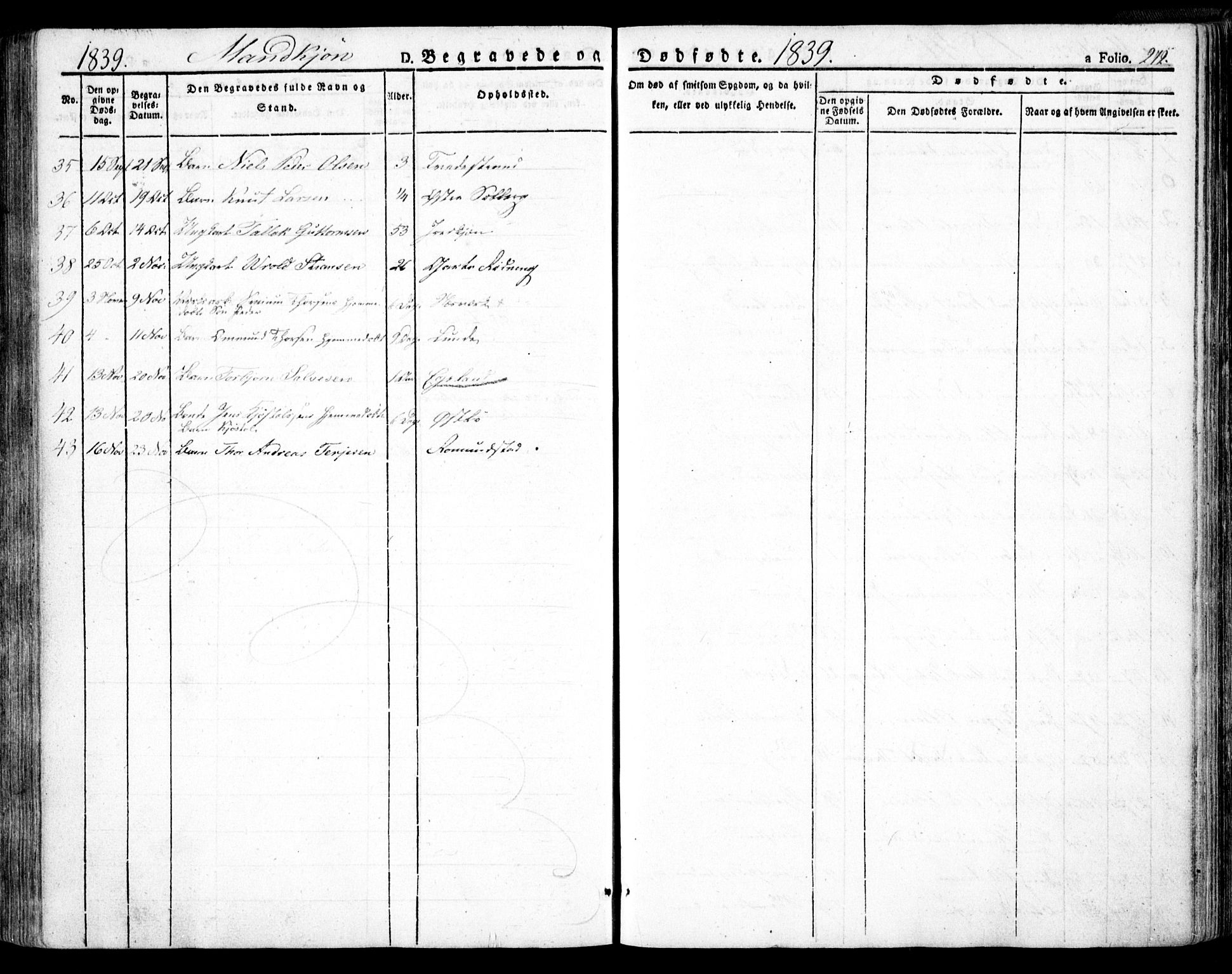 Holt sokneprestkontor, SAK/1111-0021/F/Fa/L0007: Parish register (official) no. A 7, 1836-1848, p. 272