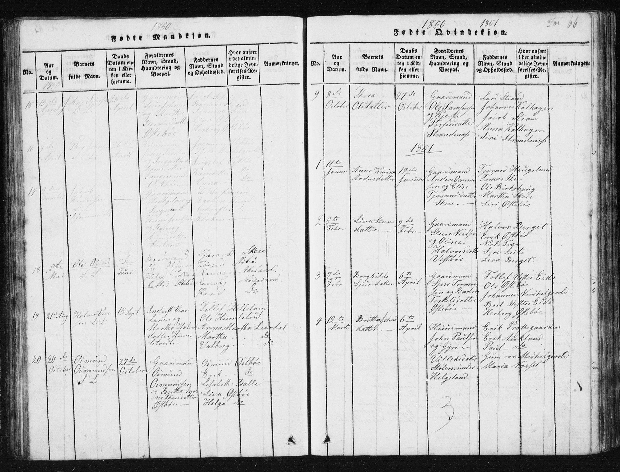 Vikedal sokneprestkontor, SAST/A-101840/01/V: Parish register (copy) no. B 2, 1816-1863, p. 66
