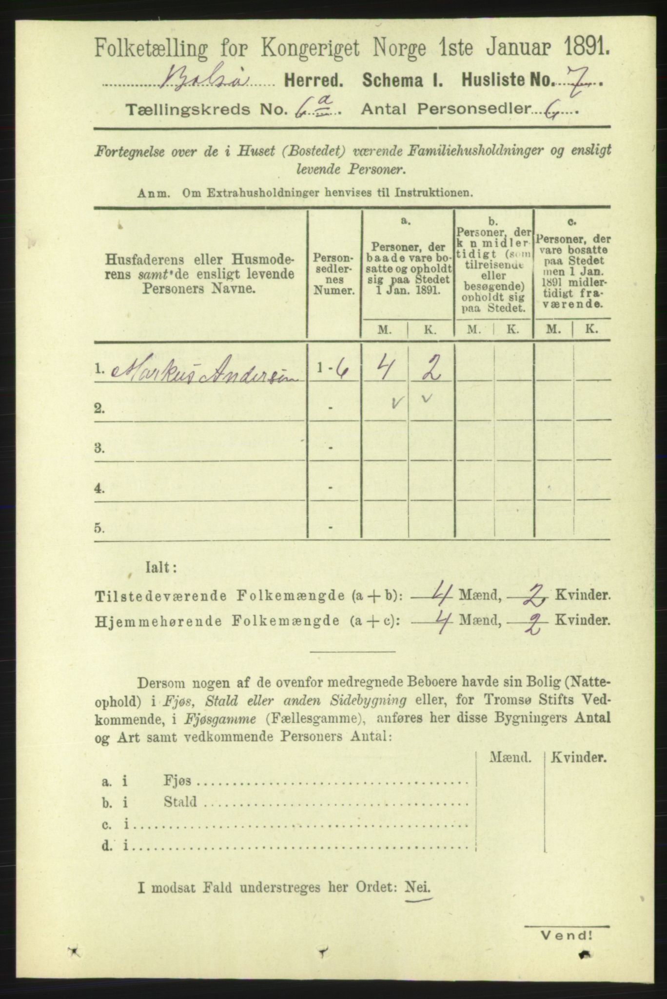 RA, 1891 census for 1544 Bolsøy, 1891, p. 3698