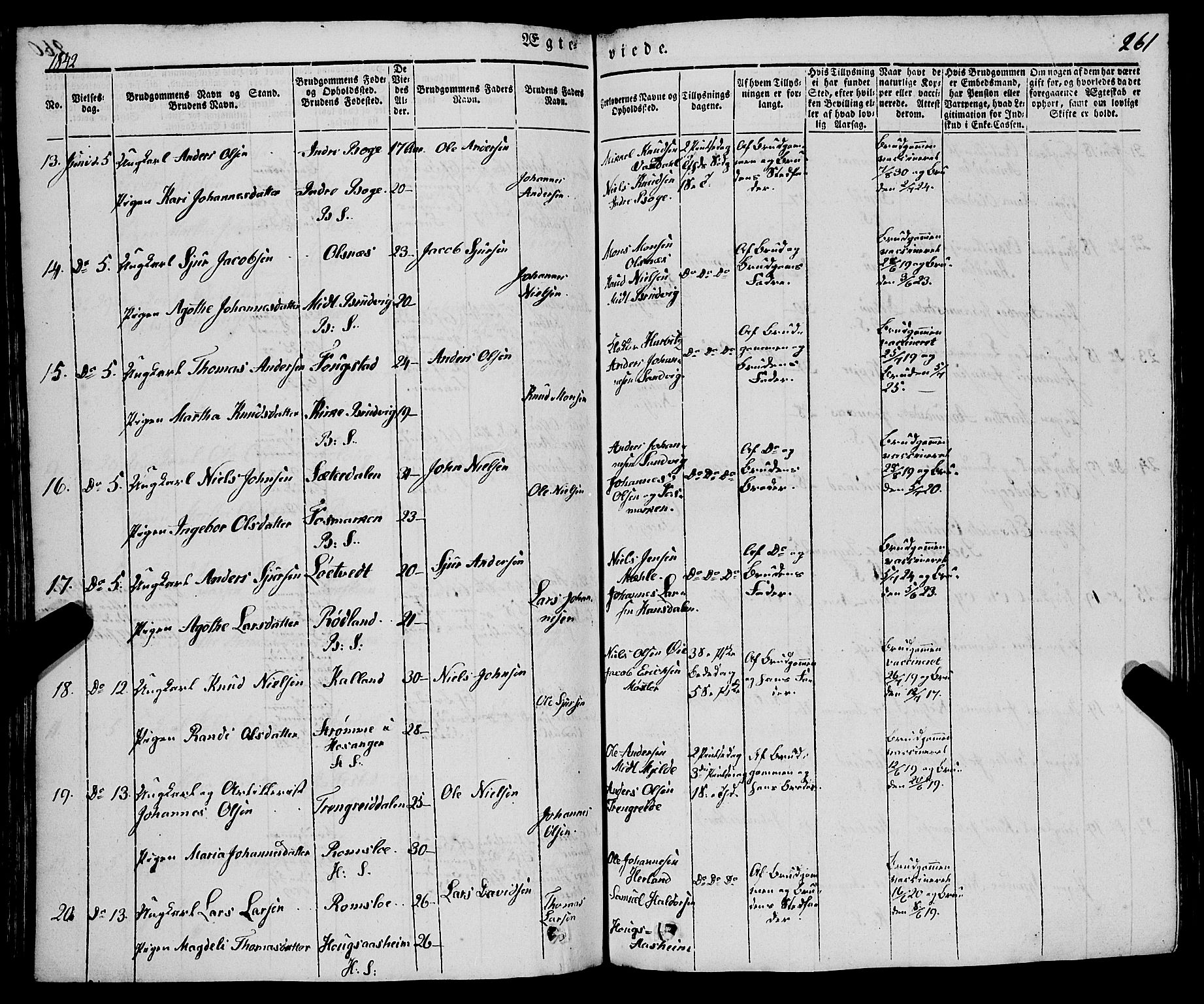 Haus sokneprestembete, SAB/A-75601/H/Haa: Parish register (official) no. A 15, 1838-1847, p. 261