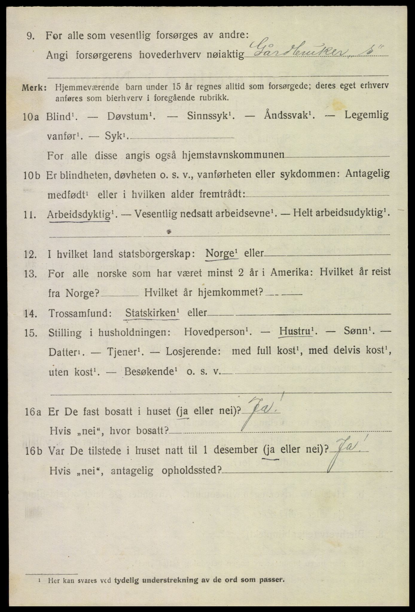 SAH, 1920 census for Vinger, 1920, p. 1841