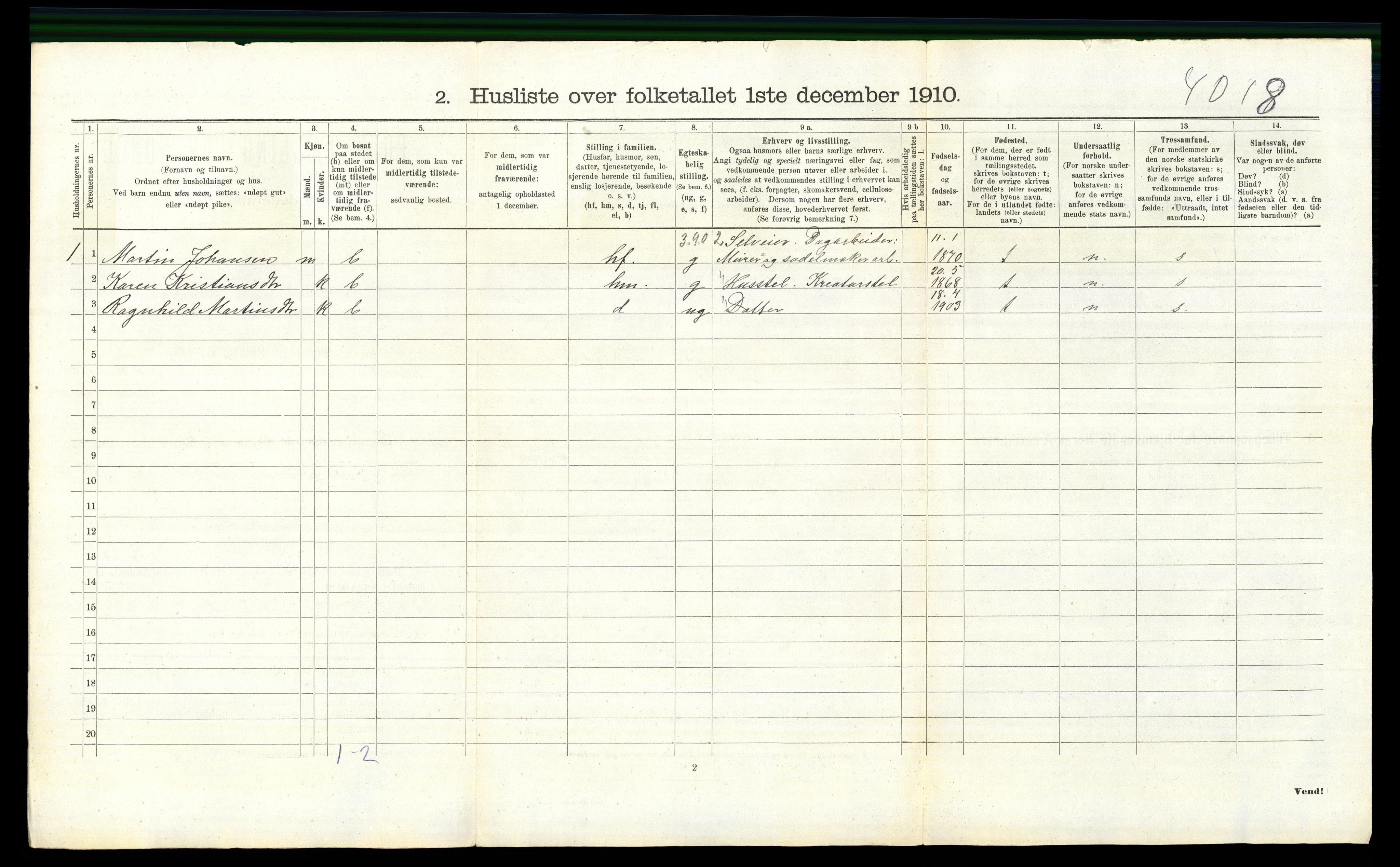 RA, 1910 census for Østre Toten, 1910, p. 230