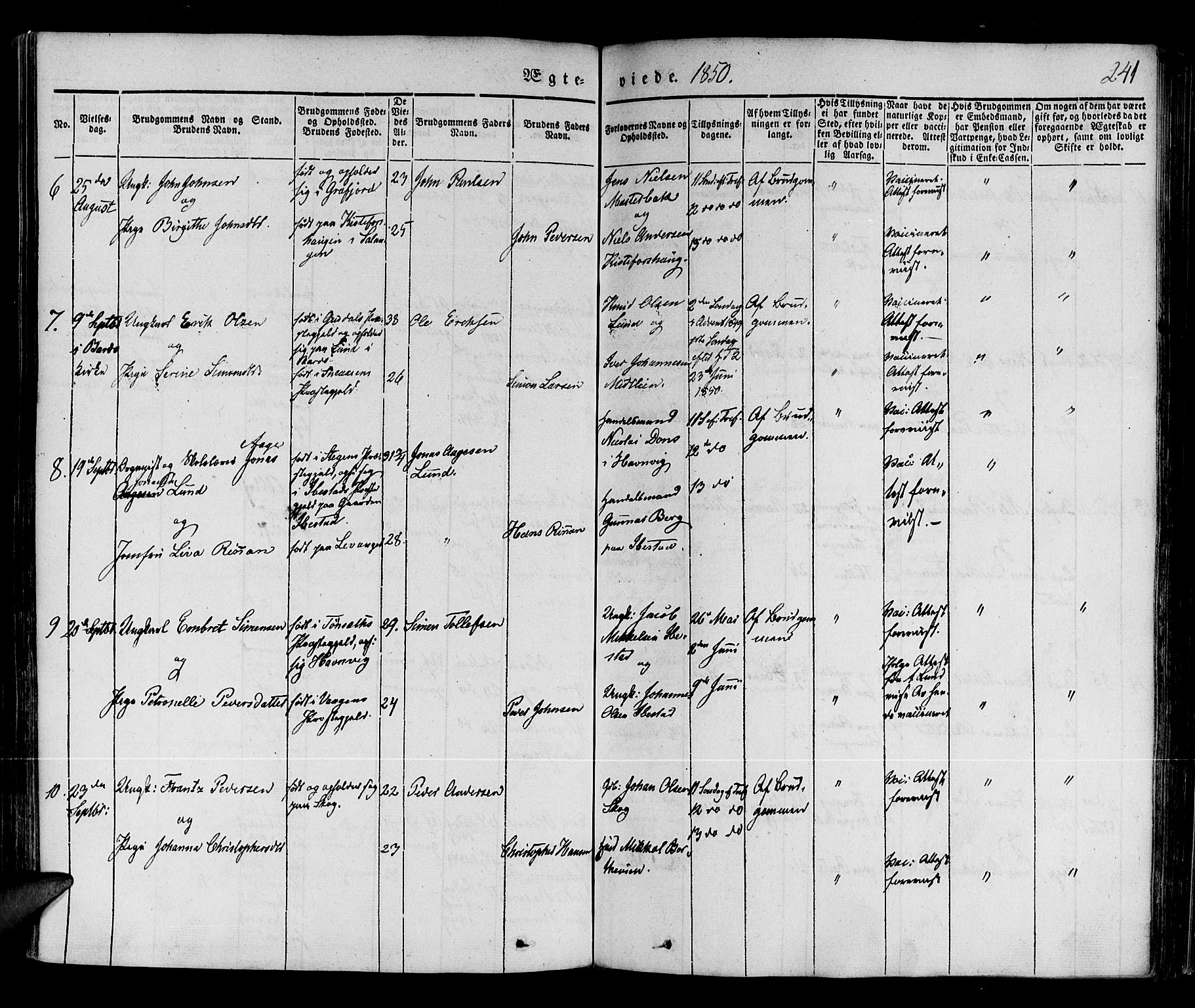 Ibestad sokneprestembete, SATØ/S-0077/H/Ha/Haa/L0006kirke: Parish register (official) no. 6, 1837-1850, p. 241