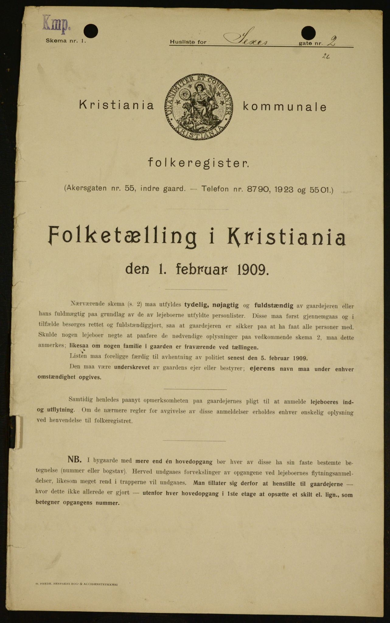 OBA, Municipal Census 1909 for Kristiania, 1909, p. 85878