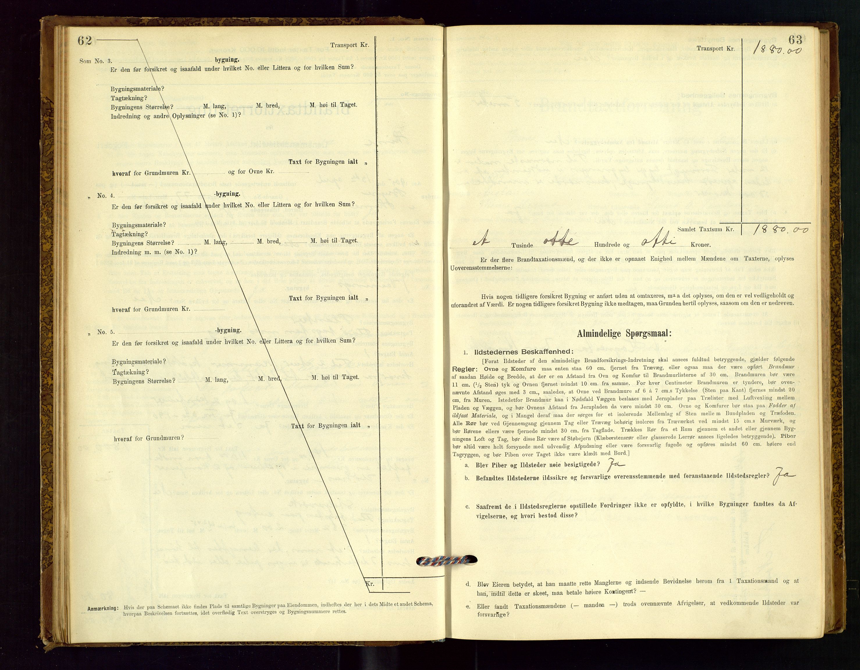 Time lensmannskontor, SAST/A-100420/Gob/L0001: Branntakstprotokoll, 1896-1914, p. 62-63