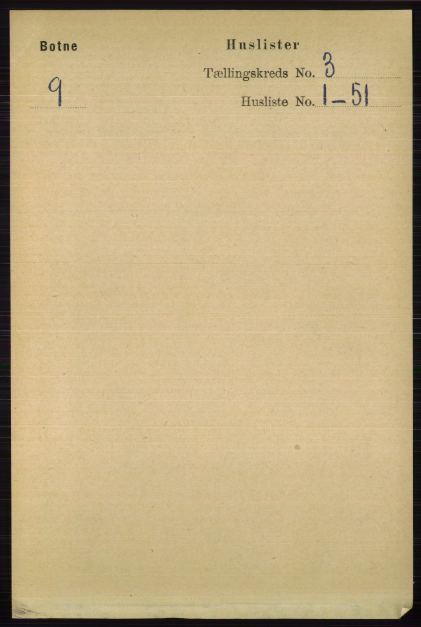 RA, 1891 census for 0715 Botne, 1891, p. 1164