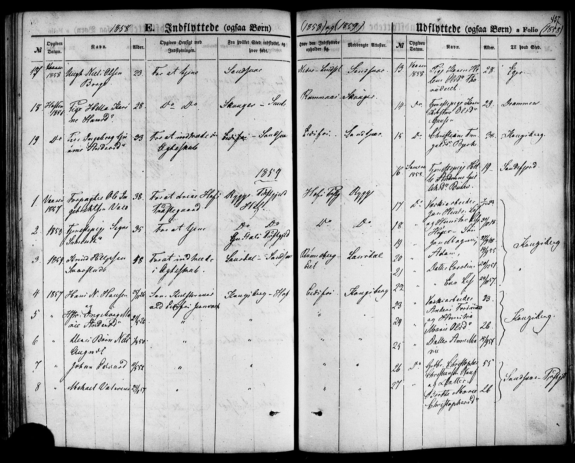 Hof kirkebøker, SAKO/A-64/F/Fa/L0006: Parish register (official) no. I 6, 1851-1877, p. 437