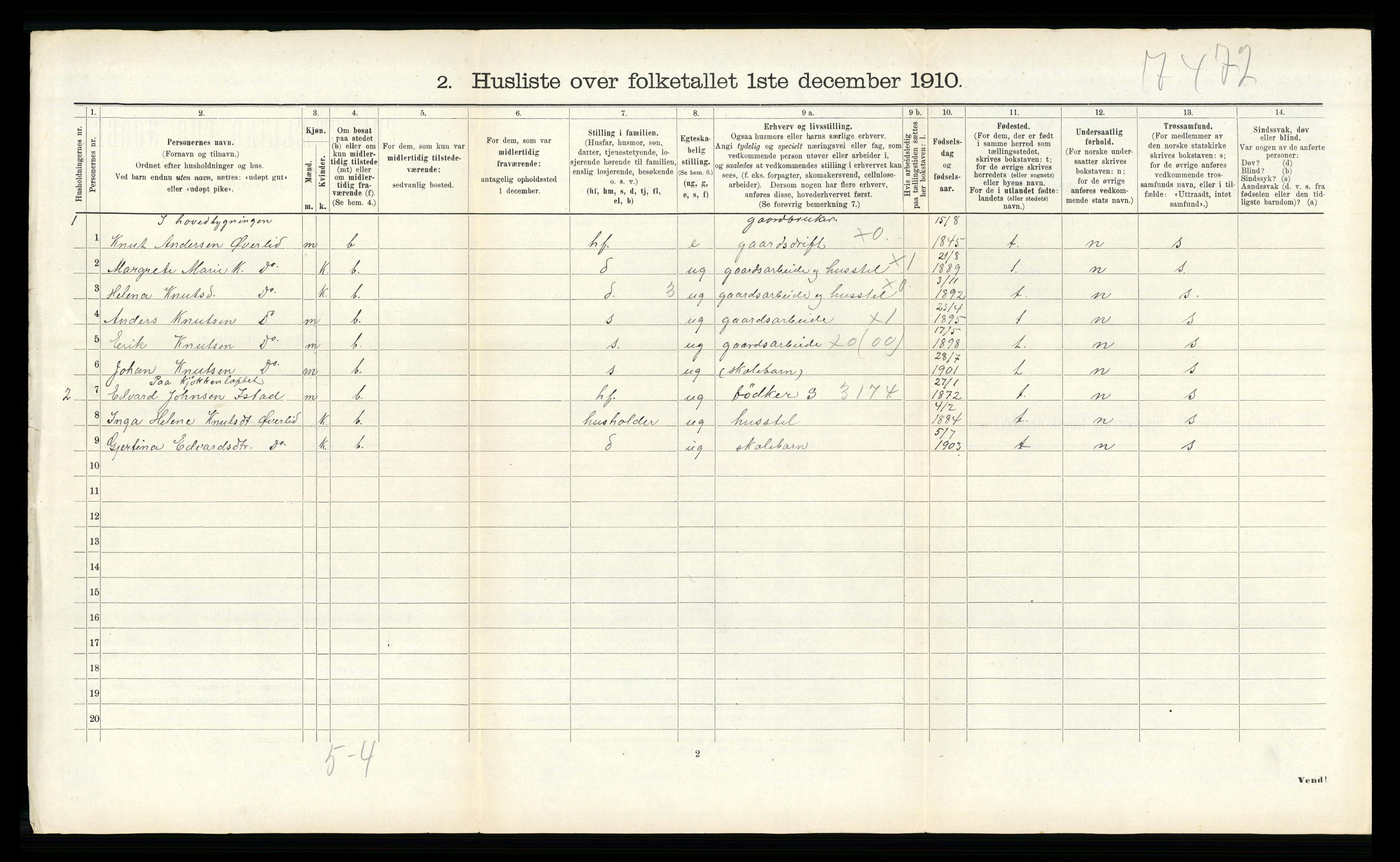 RA, 1910 census for Bolsøy, 1910, p. 966