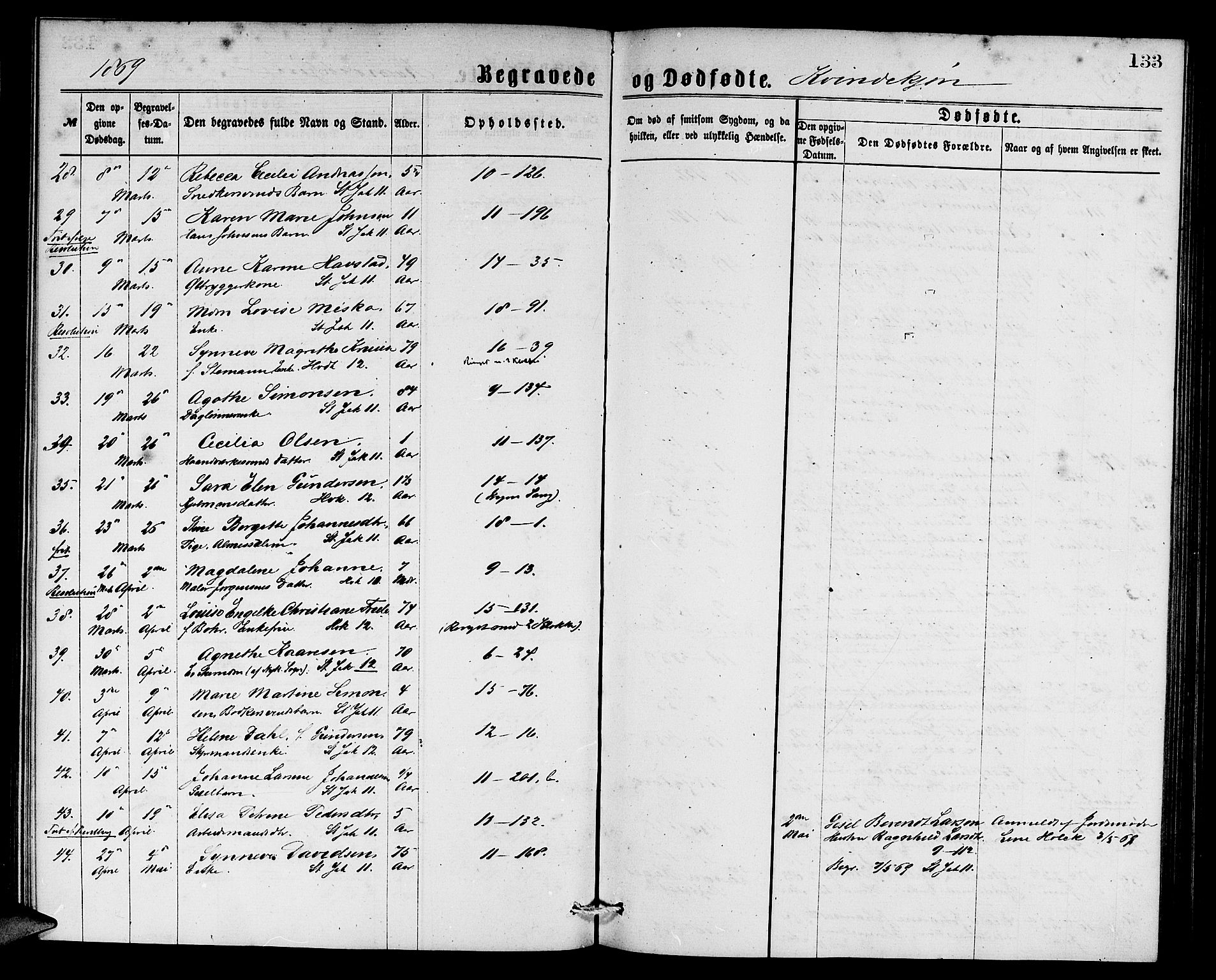 Domkirken sokneprestembete, AV/SAB-A-74801/H/Hab/L0040: Parish register (copy) no. E 4, 1868-1877, p. 133