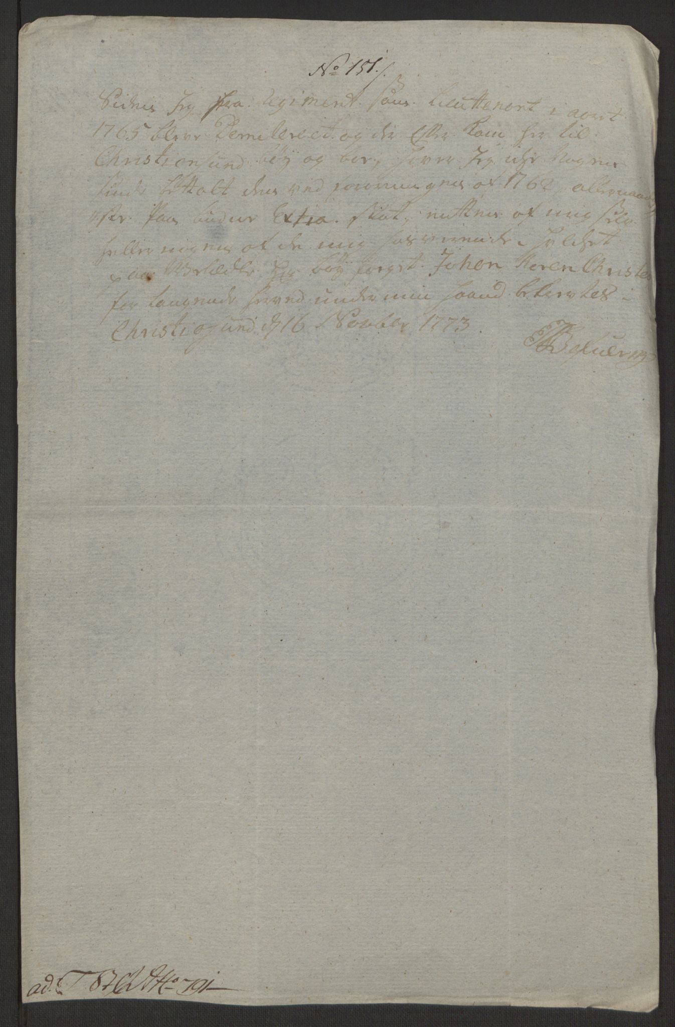 Rentekammeret inntil 1814, Reviderte regnskaper, Byregnskaper, AV/RA-EA-4066/R/Rr/L0495/0004: [R1] Kontribusjonsregnskap / Ekstraskatt, 1762-1772, p. 277