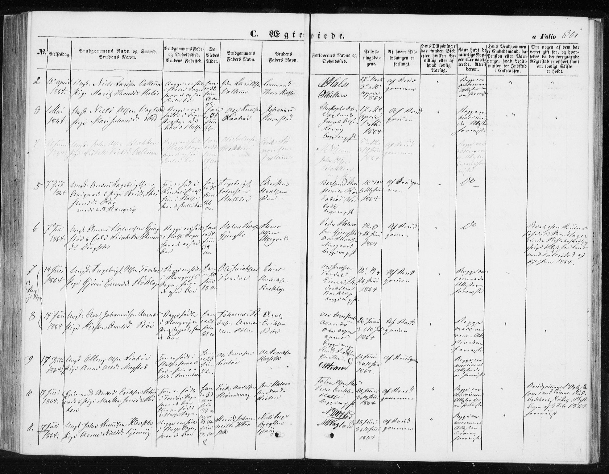 Ministerialprotokoller, klokkerbøker og fødselsregistre - Møre og Romsdal, AV/SAT-A-1454/576/L0883: Parish register (official) no. 576A01, 1849-1865, p. 361