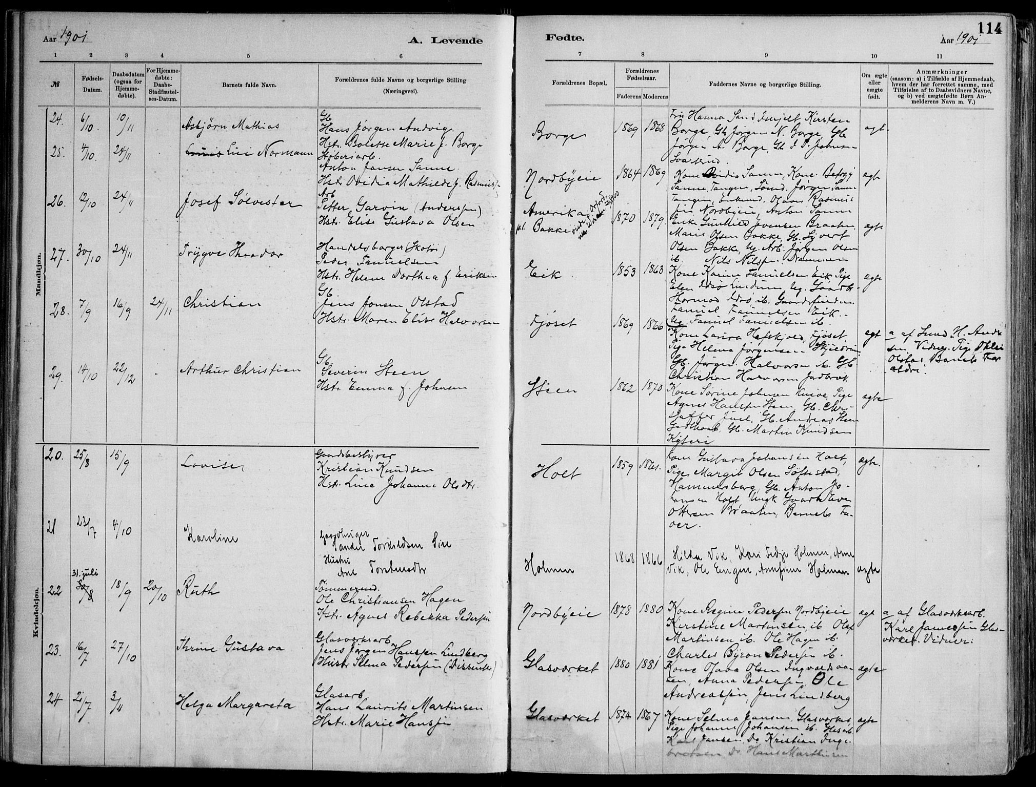 Skoger kirkebøker, SAKO/A-59/F/Fa/L0006: Parish register (official) no. I 6, 1885-1910, p. 114