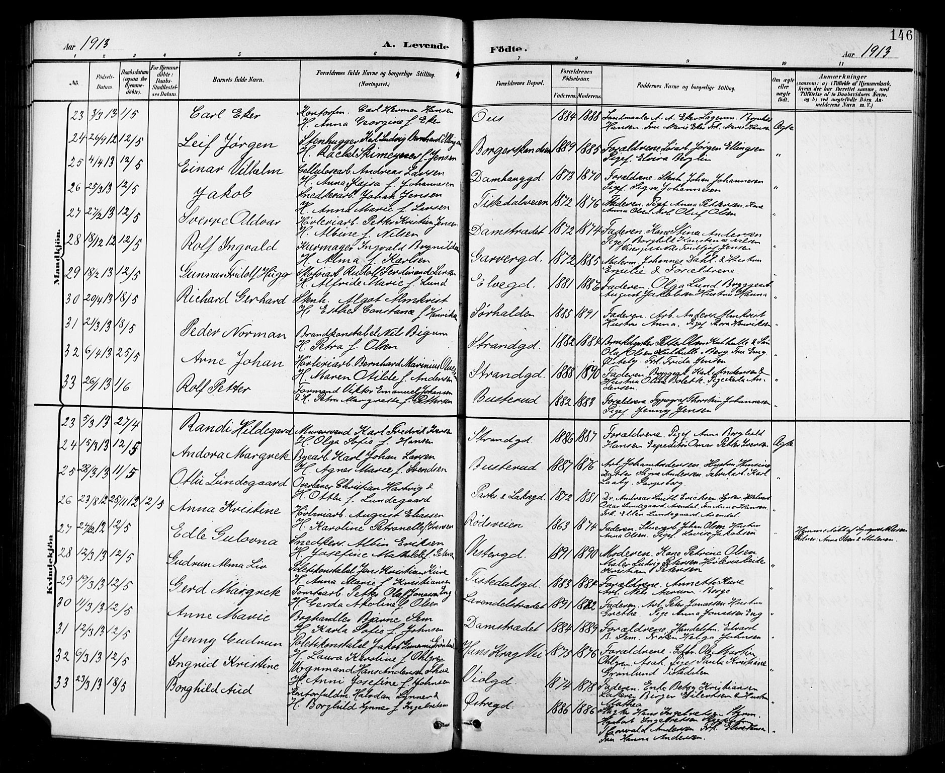 Halden prestekontor Kirkebøker, SAO/A-10909/G/Ga/L0010: Parish register (copy) no. 10, 1900-1923, p. 146