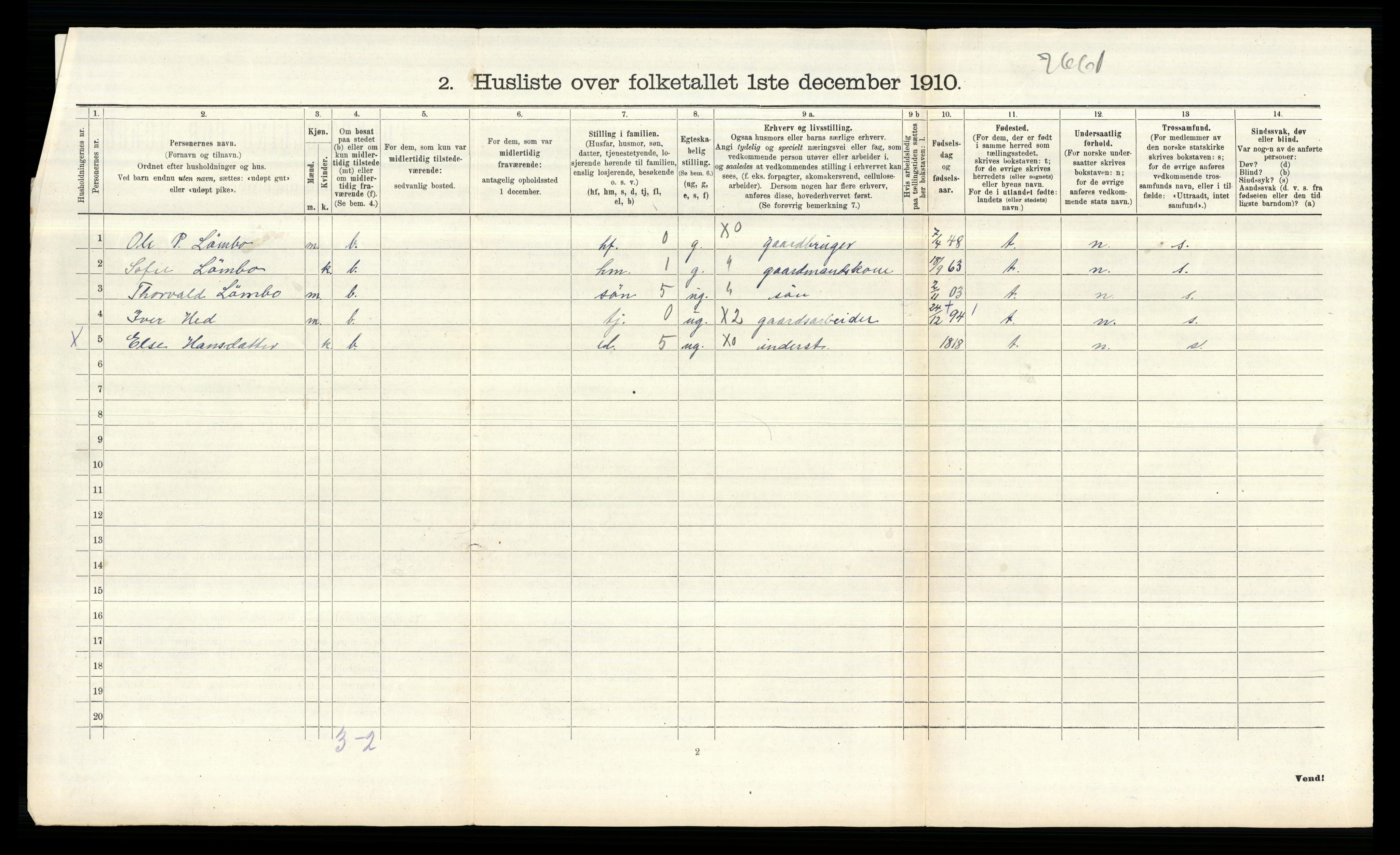 RA, 1910 census for Øymark, 1910, p. 307