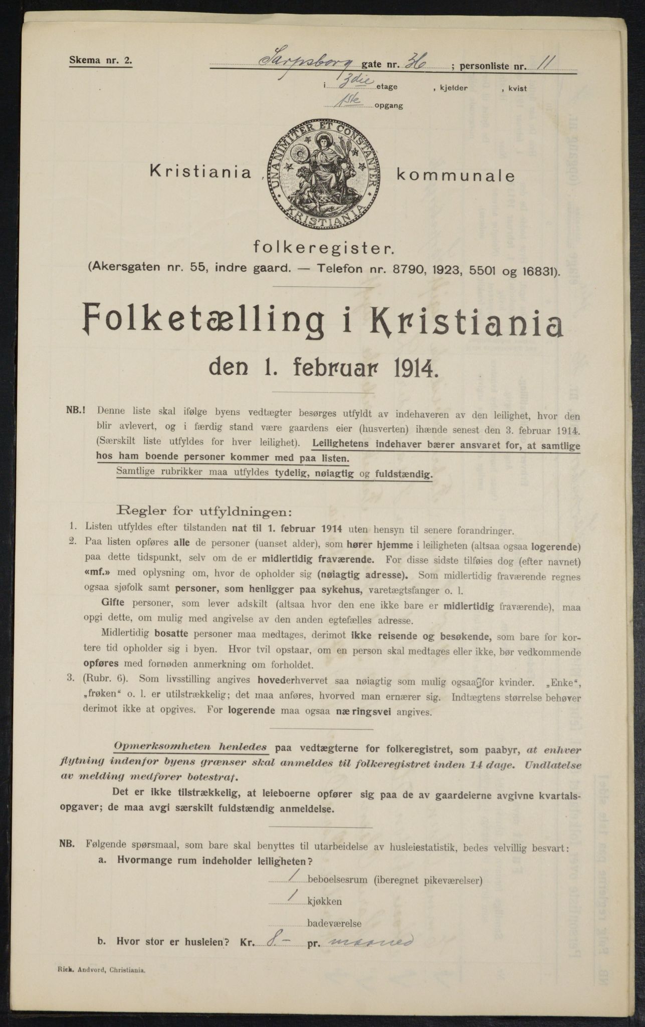 OBA, Municipal Census 1914 for Kristiania, 1914, p. 89022
