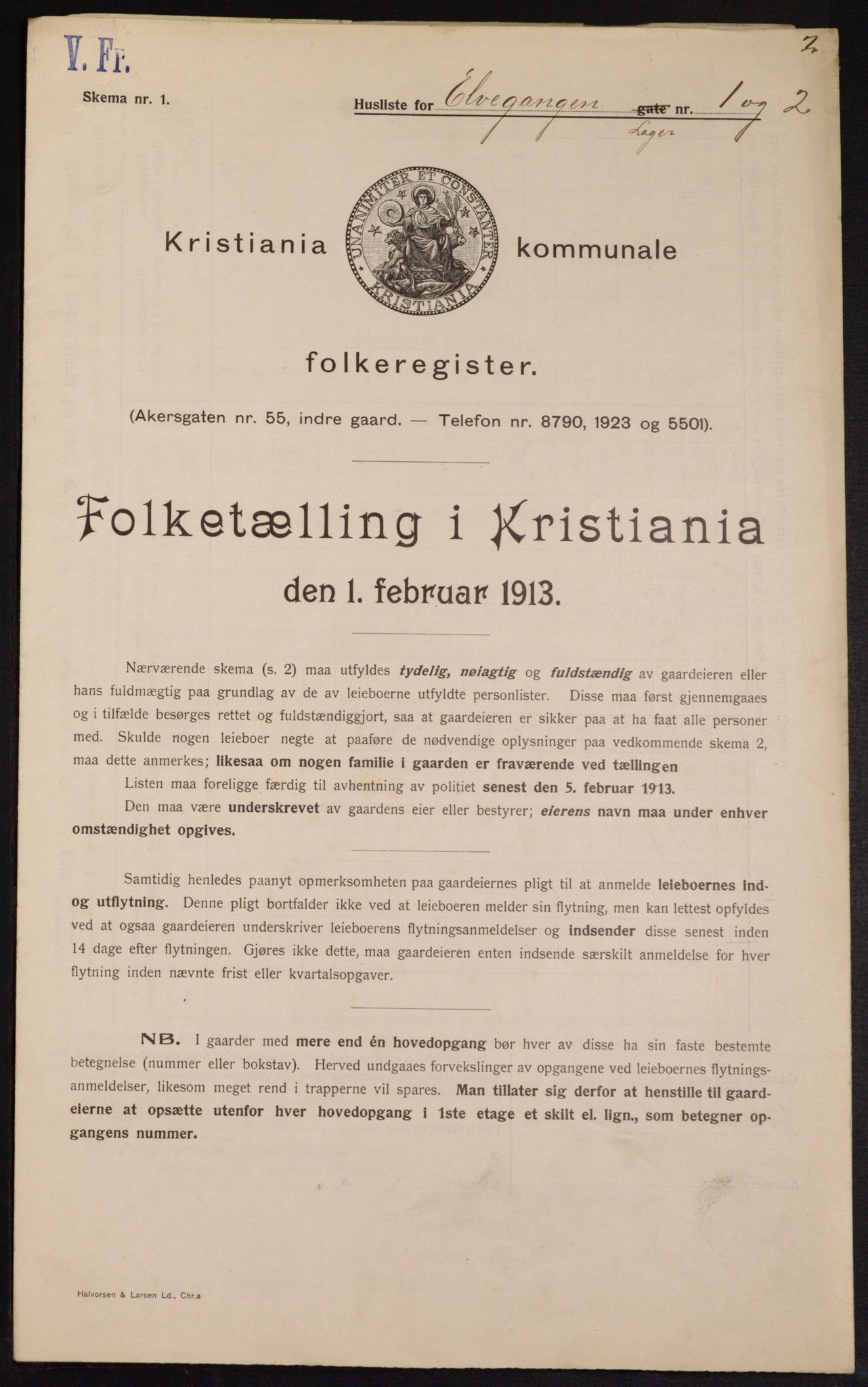 OBA, Municipal Census 1913 for Kristiania, 1913, p. 20970