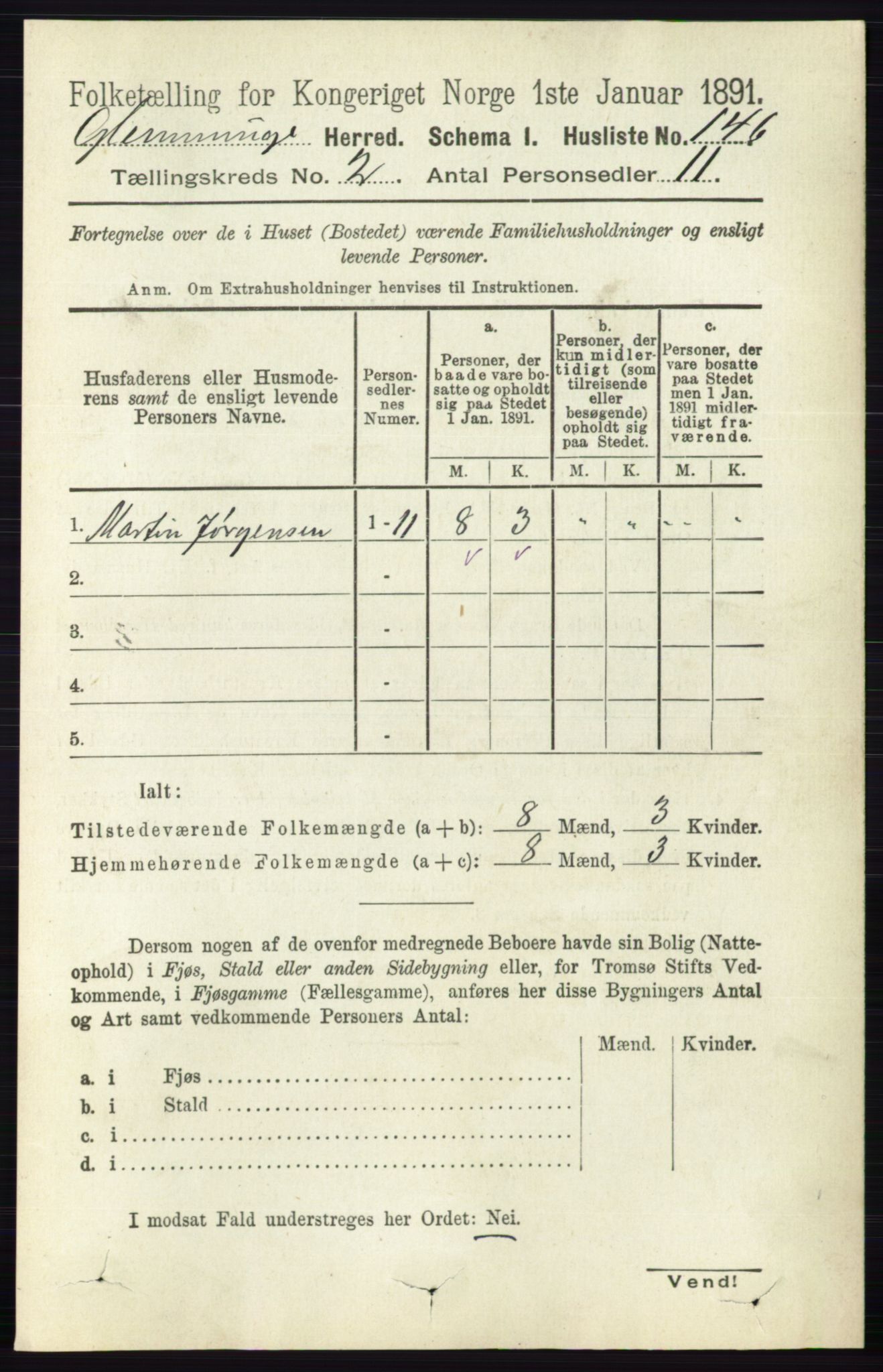 RA, 1891 census for 0132 Glemmen, 1891, p. 563