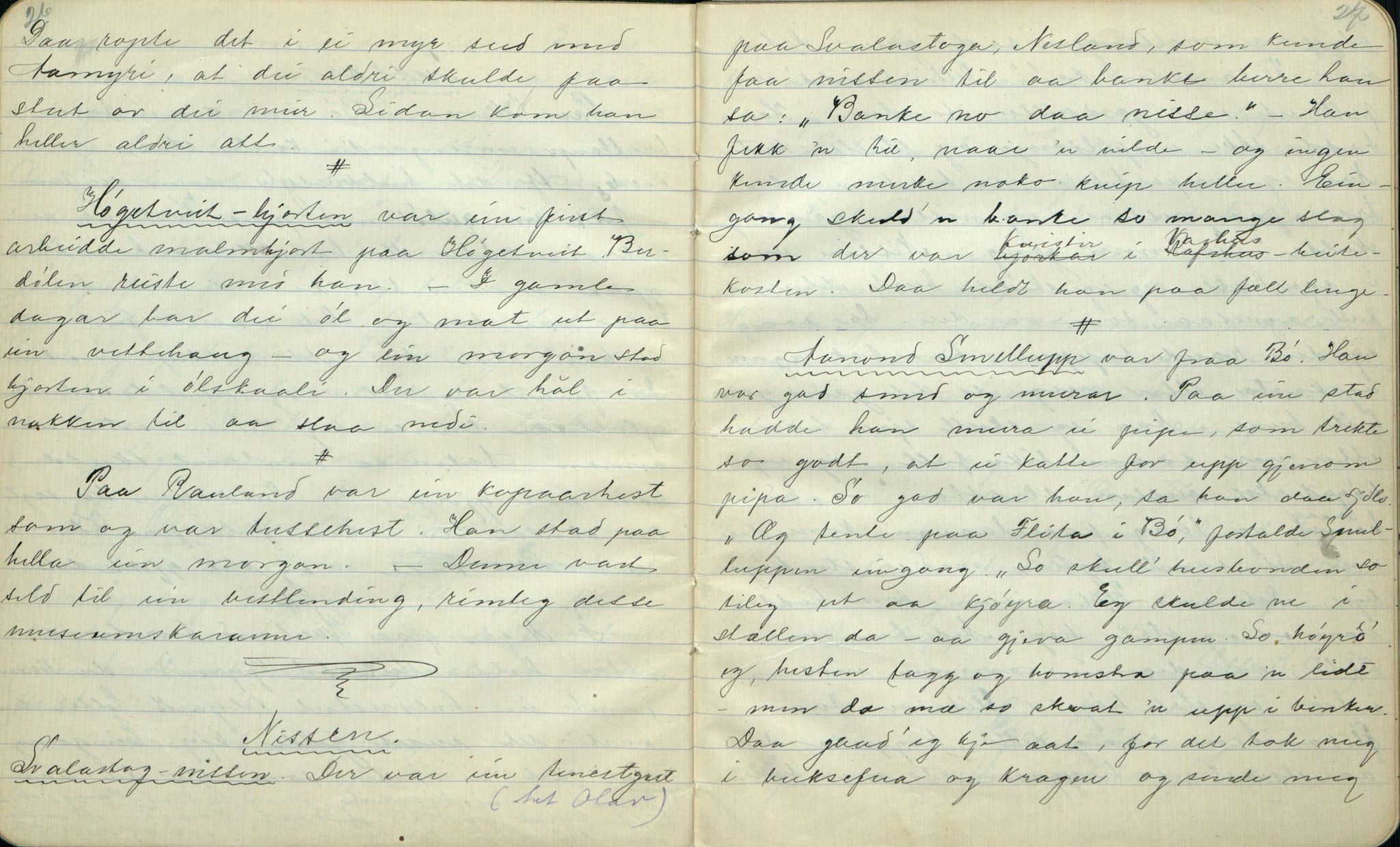 Rikard Berge, TEMU/TGM-A-1003/F/L0001/0005: 001-030 Innholdslister / 2. Erindringer om merkelige begivenheter, slegter, personligheder, 1900, p. 26-27