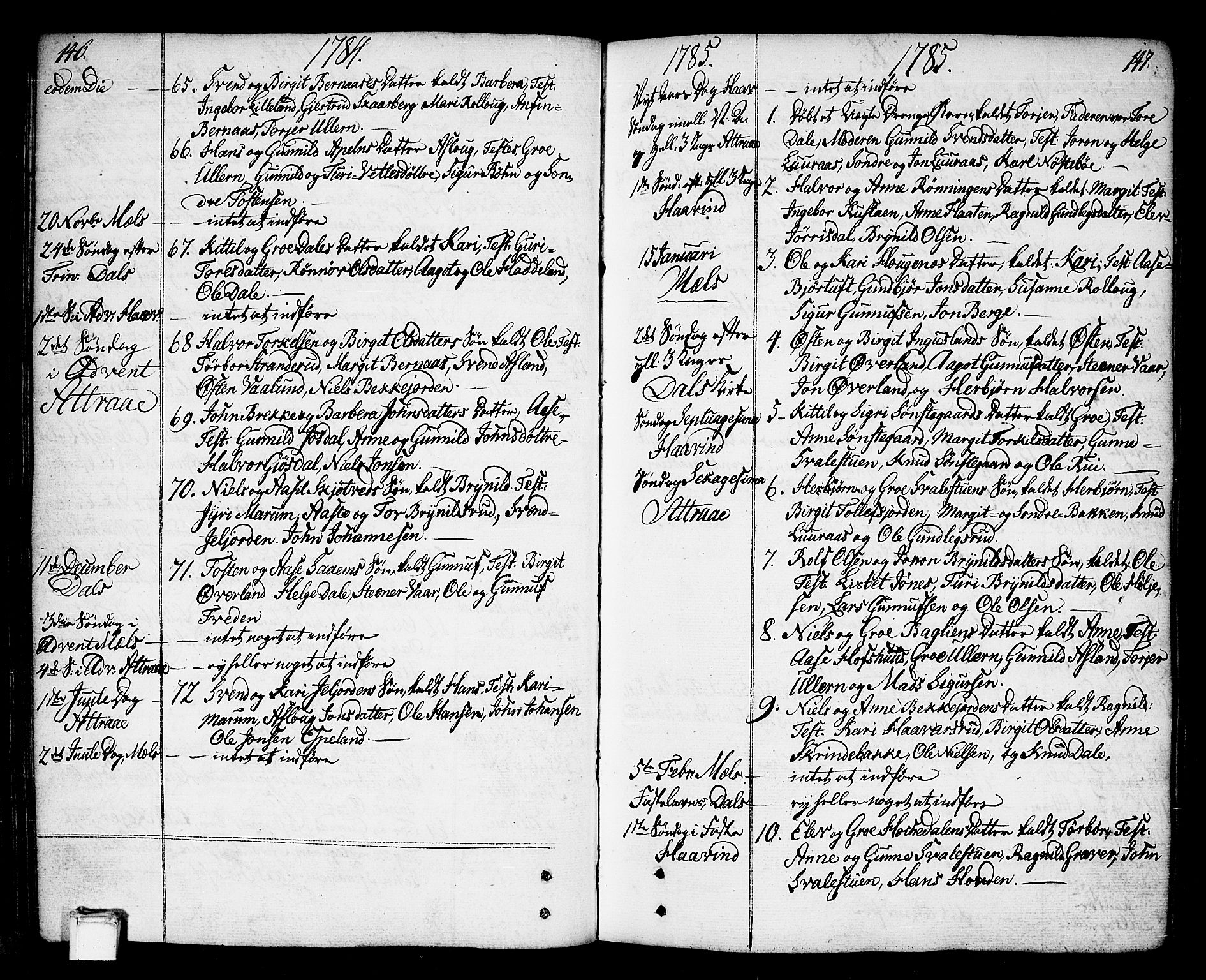 Tinn kirkebøker, SAKO/A-308/F/Fa/L0002: Parish register (official) no. I 2, 1757-1810, p. 146-147