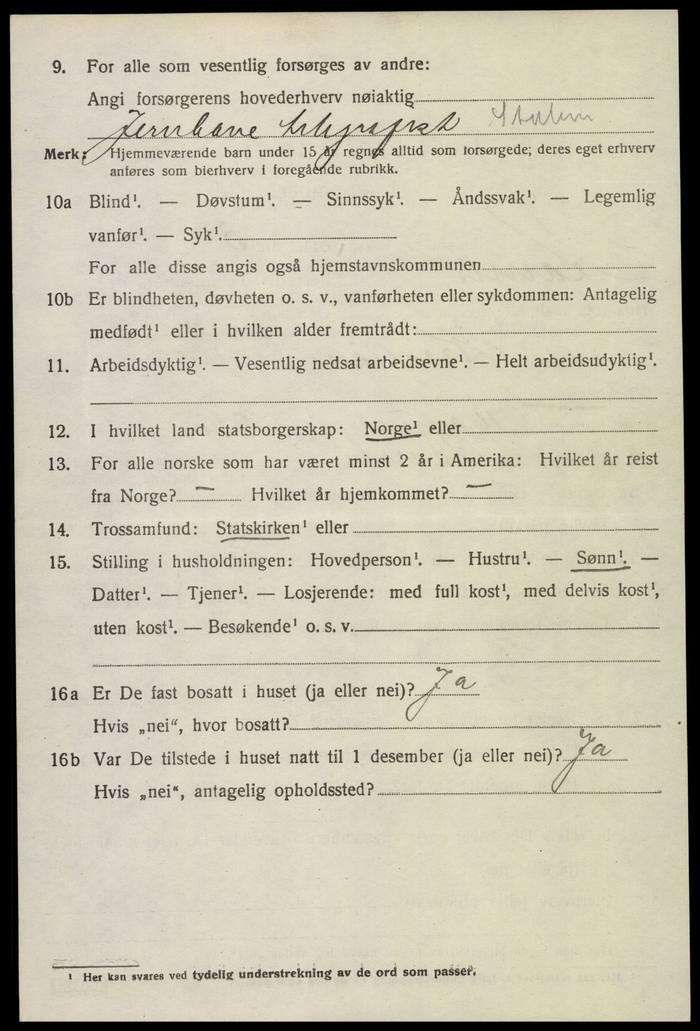 SAK, 1920 census for Åmli, 1920, p. 2708