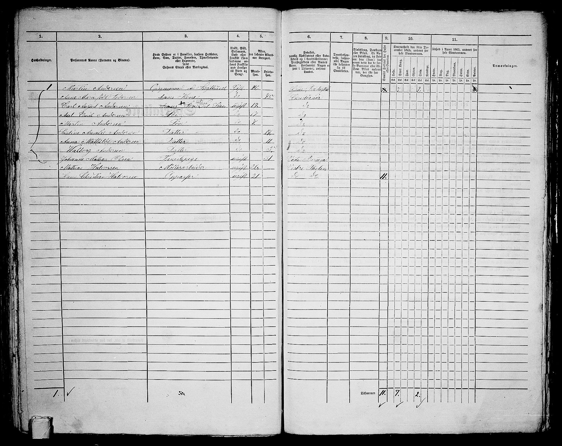 RA, 1865 census for Kristiania, 1865, p. 1616