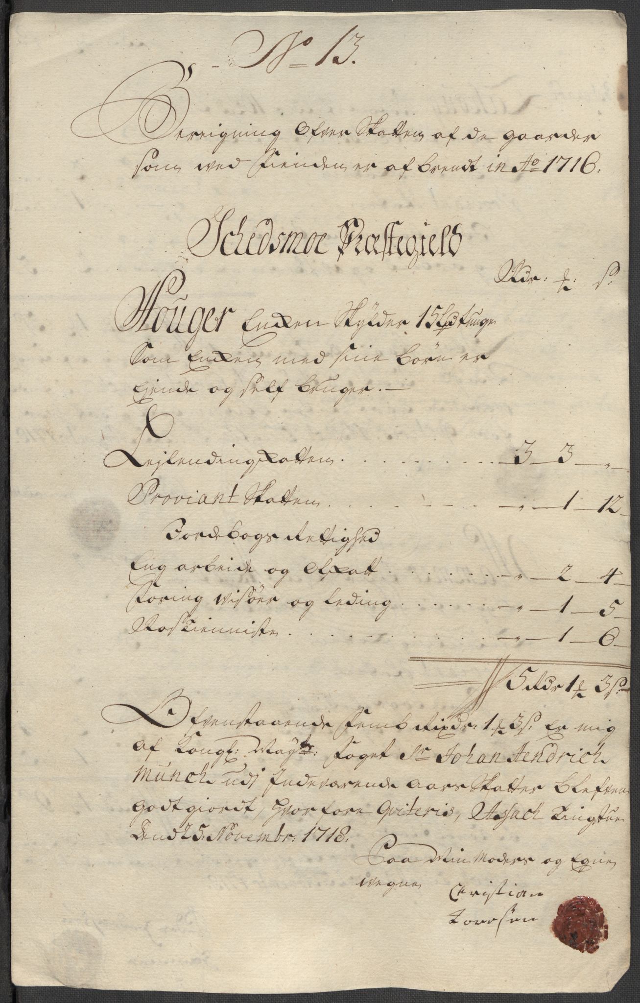 Rentekammeret inntil 1814, Reviderte regnskaper, Fogderegnskap, AV/RA-EA-4092/R11/L0600: Fogderegnskap Nedre Romerike, 1718, p. 257