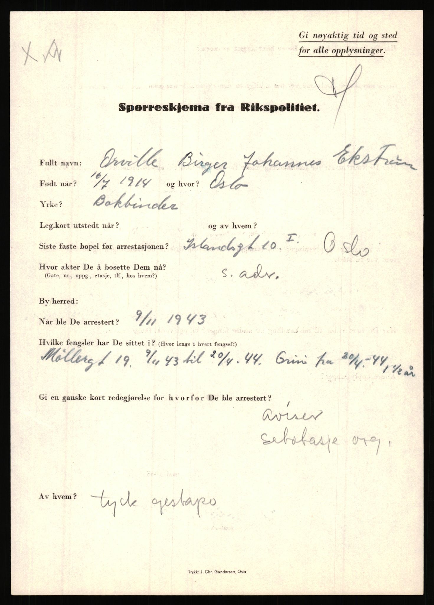 Rikspolitisjefen, AV/RA-S-1560/L/L0003: Bua, Bjarne - Erdal, Ingolf, 1940-1945, p. 896