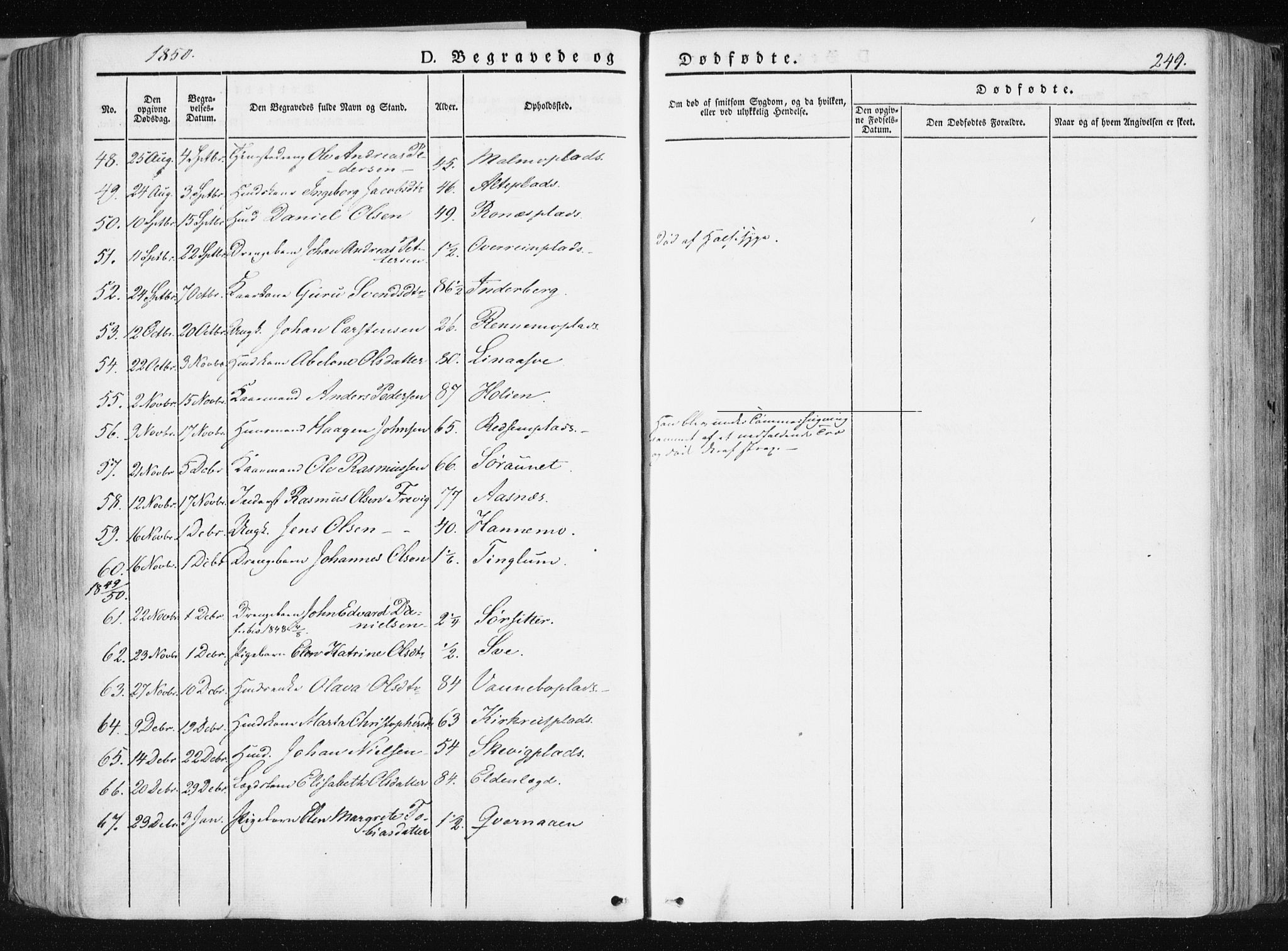 Ministerialprotokoller, klokkerbøker og fødselsregistre - Nord-Trøndelag, AV/SAT-A-1458/741/L0393: Parish register (official) no. 741A07, 1849-1863, p. 249