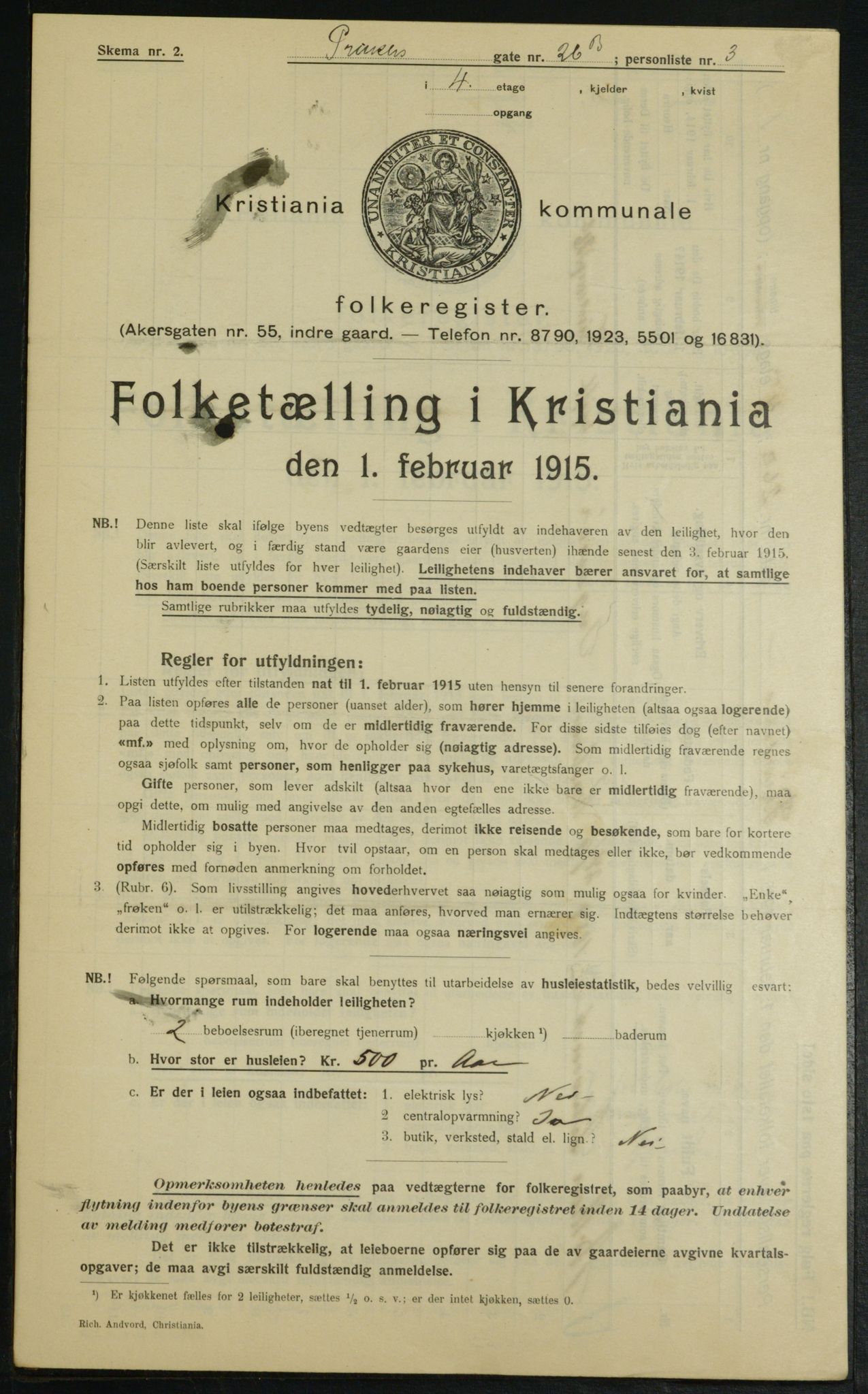 OBA, Municipal Census 1915 for Kristiania, 1915, p. 81055