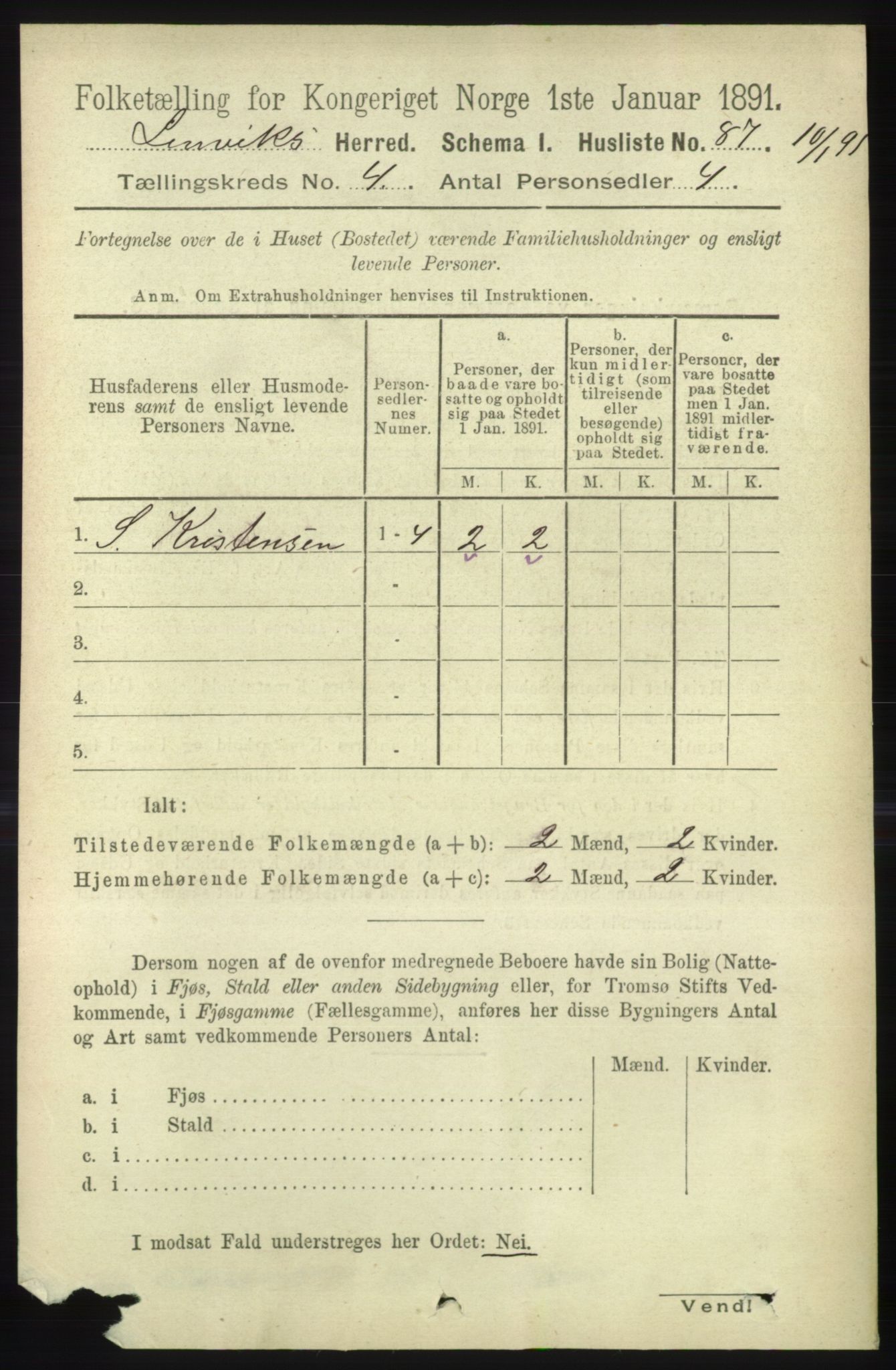RA, 1891 census for 1931 Lenvik, 1891, p. 1915