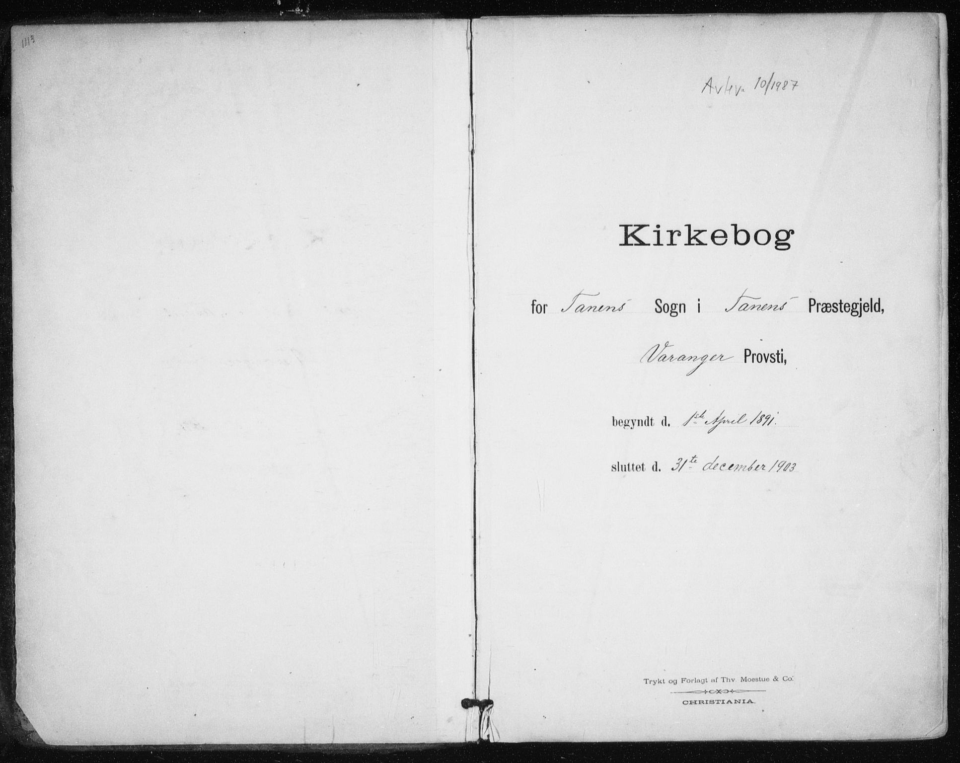 Tana sokneprestkontor, AV/SATØ-S-1334/H/Ha/L0005kirke: Parish register (official) no. 5, 1891-1903