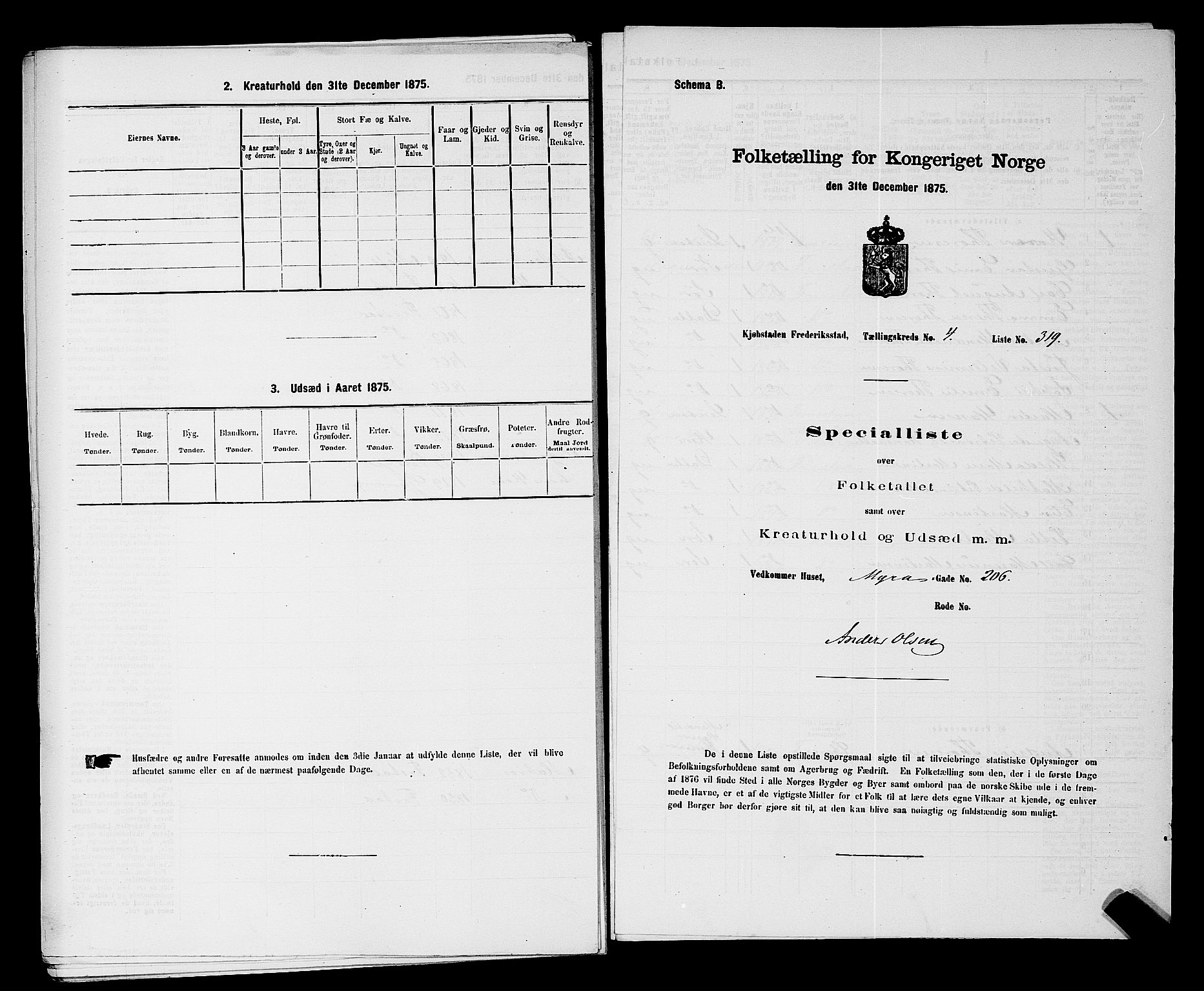 RA, 1875 census for 0103B Fredrikstad/Fredrikstad, 1875, p. 761