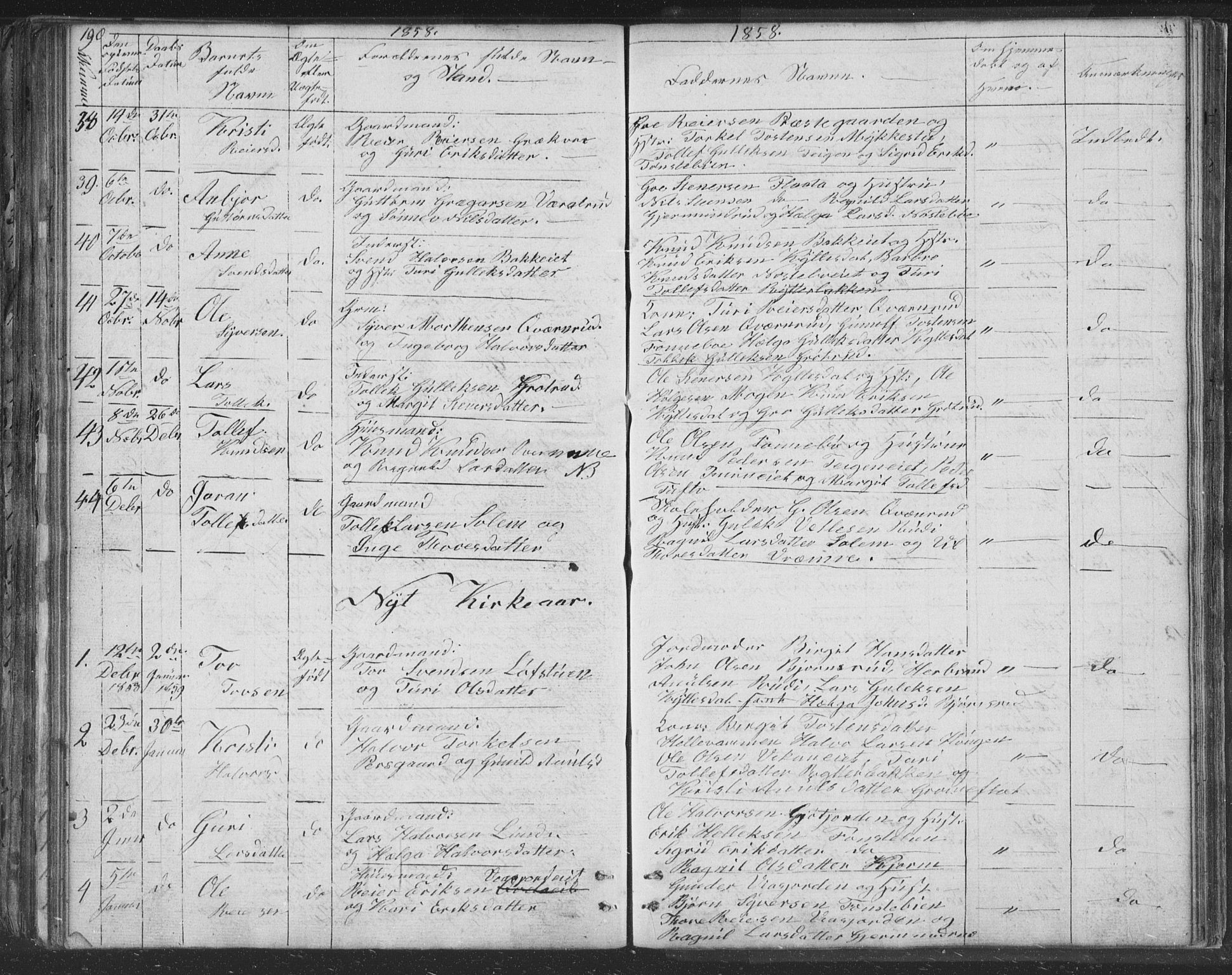 Nore kirkebøker, AV/SAKO-A-238/F/Fc/L0002: Parish register (official) no. III 2, 1836-1861, p. 190