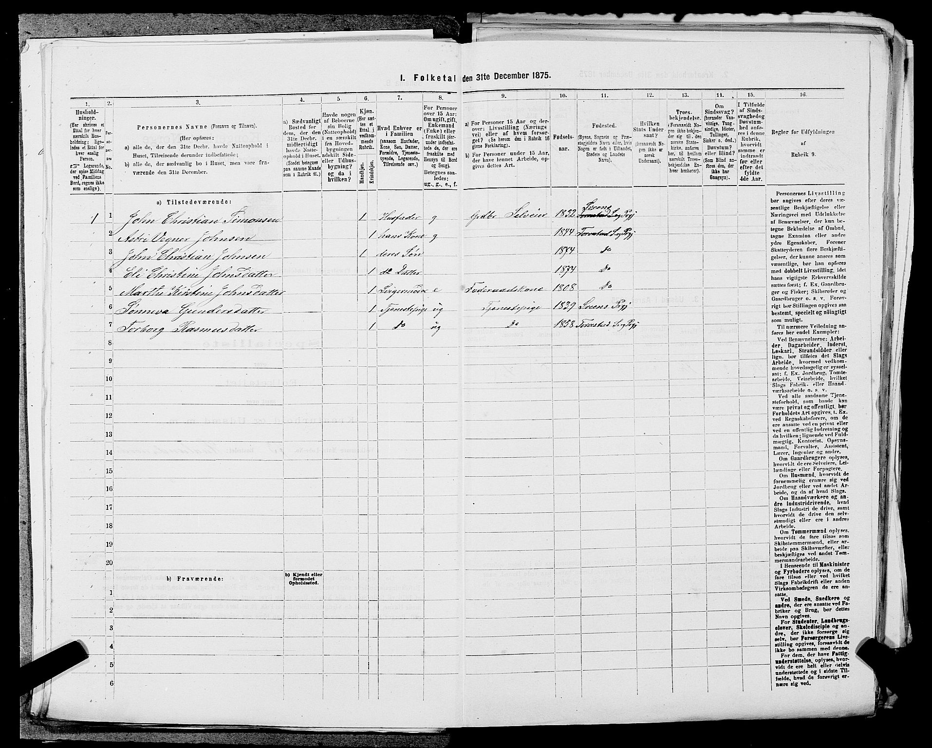 SAST, 1875 census for 1152L Torvastad/Torvastad, Skåre og Utsira, 1875, p. 308