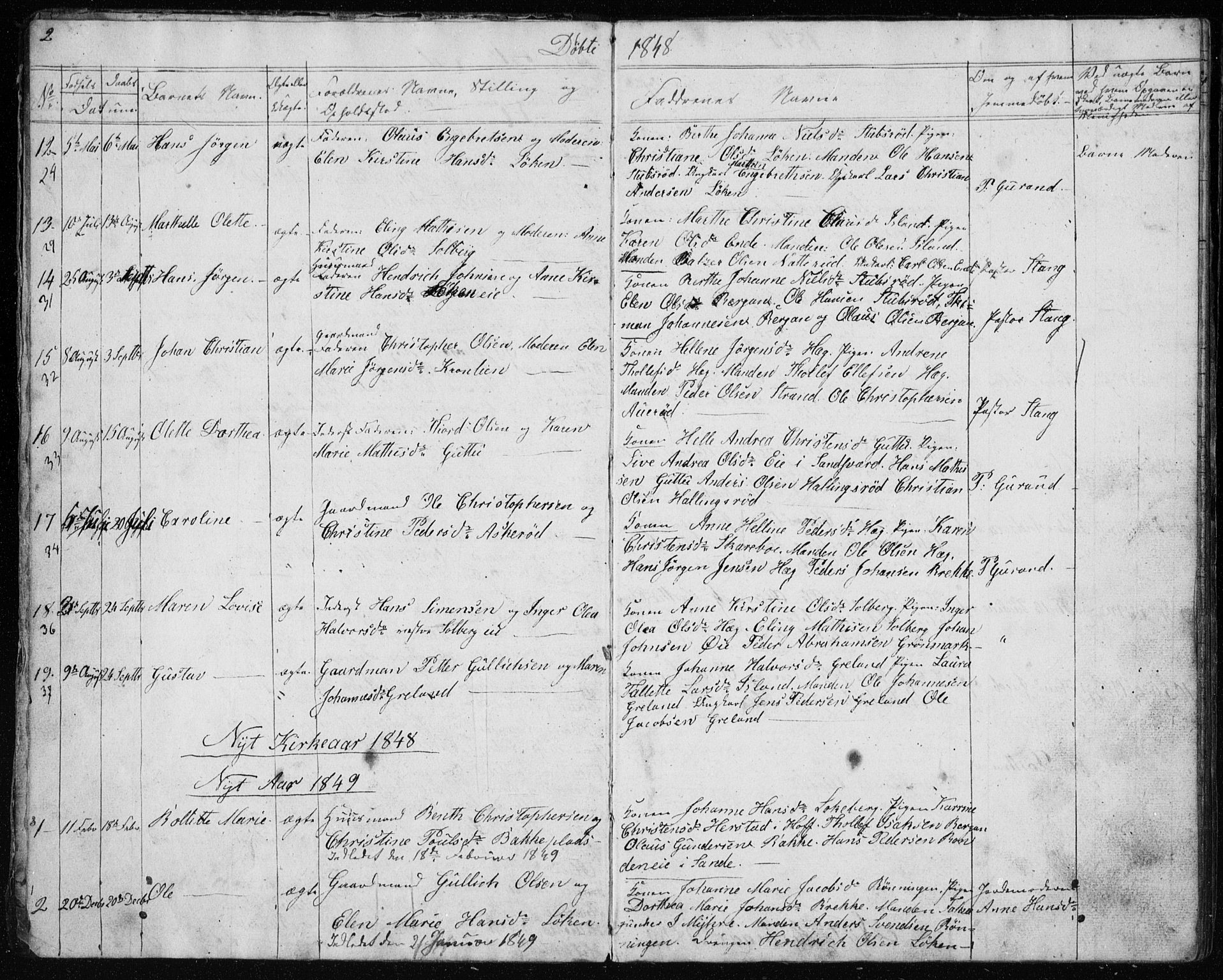 Botne kirkebøker, SAKO/A-340/G/Gb/L0001: Parish register (copy) no. II 1, 1848-1860, p. 2