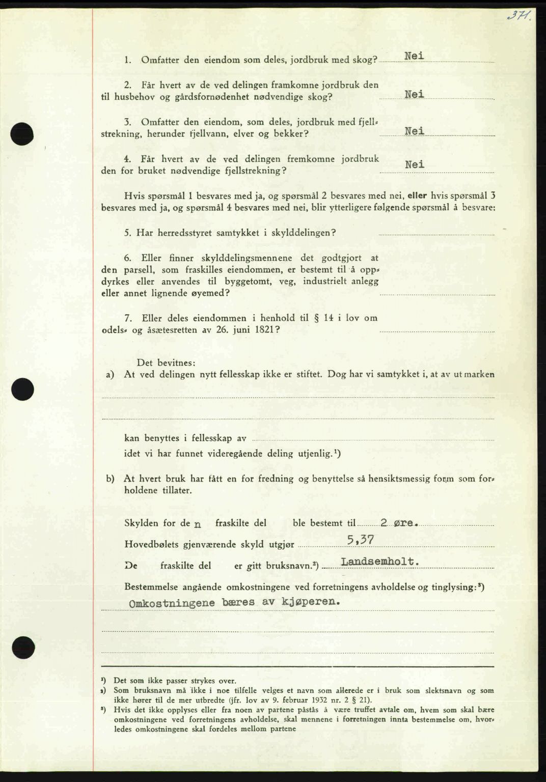 Nordmøre sorenskriveri, AV/SAT-A-4132/1/2/2Ca: Mortgage book no. A110, 1948-1949, Diary no: : 45/1949