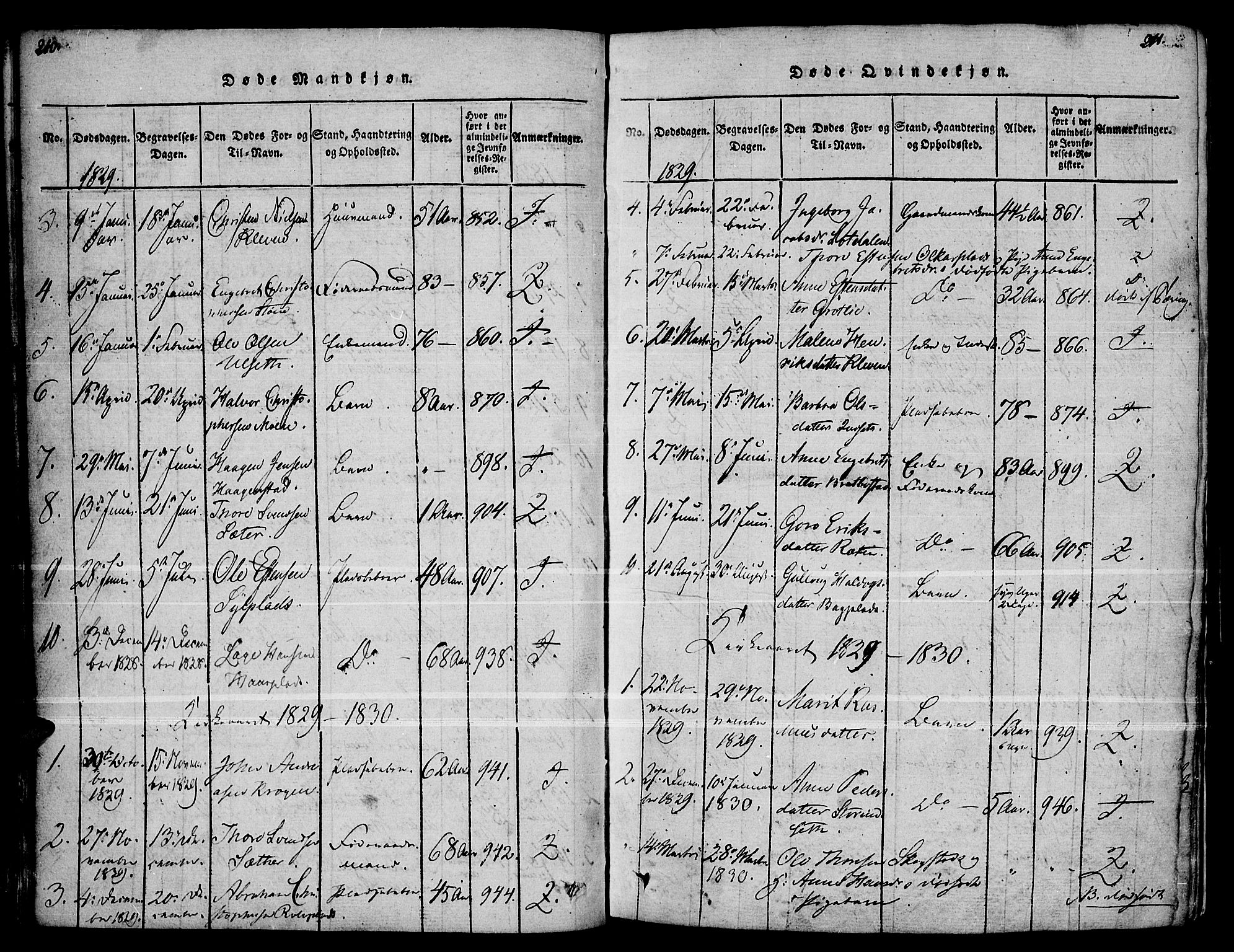 Kvikne prestekontor, SAH/PREST-064/H/Ha/Haa/L0004: Parish register (official) no. 4, 1815-1840, p. 210-211