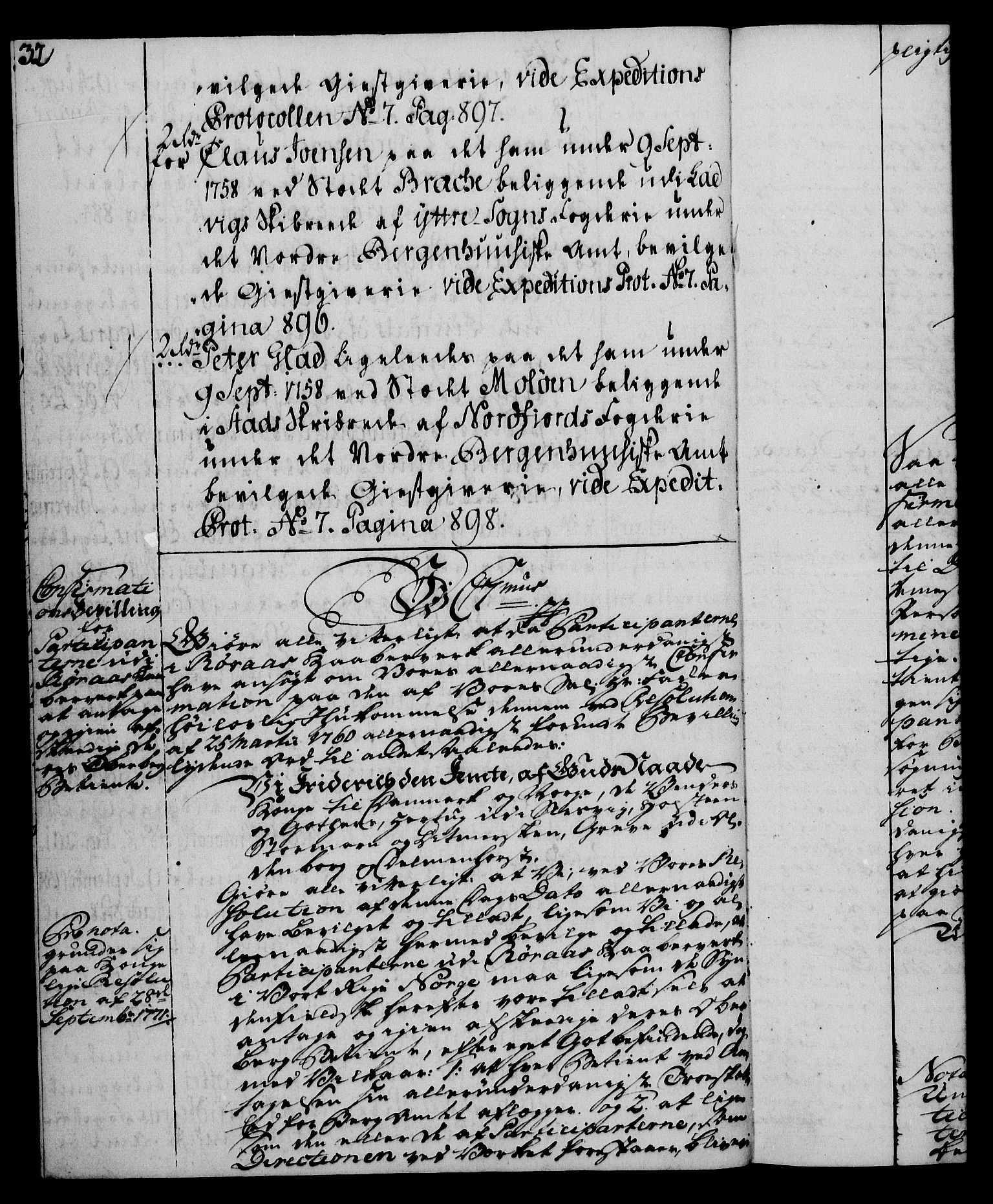 Rentekammeret, Kammerkanselliet, RA/EA-3111/G/Gg/Ggc/Ggca/L0002: Norsk konfirmasjonsekspedisjonsprotokoll med register (merket RK 53.24), 1766-1772, p. 32
