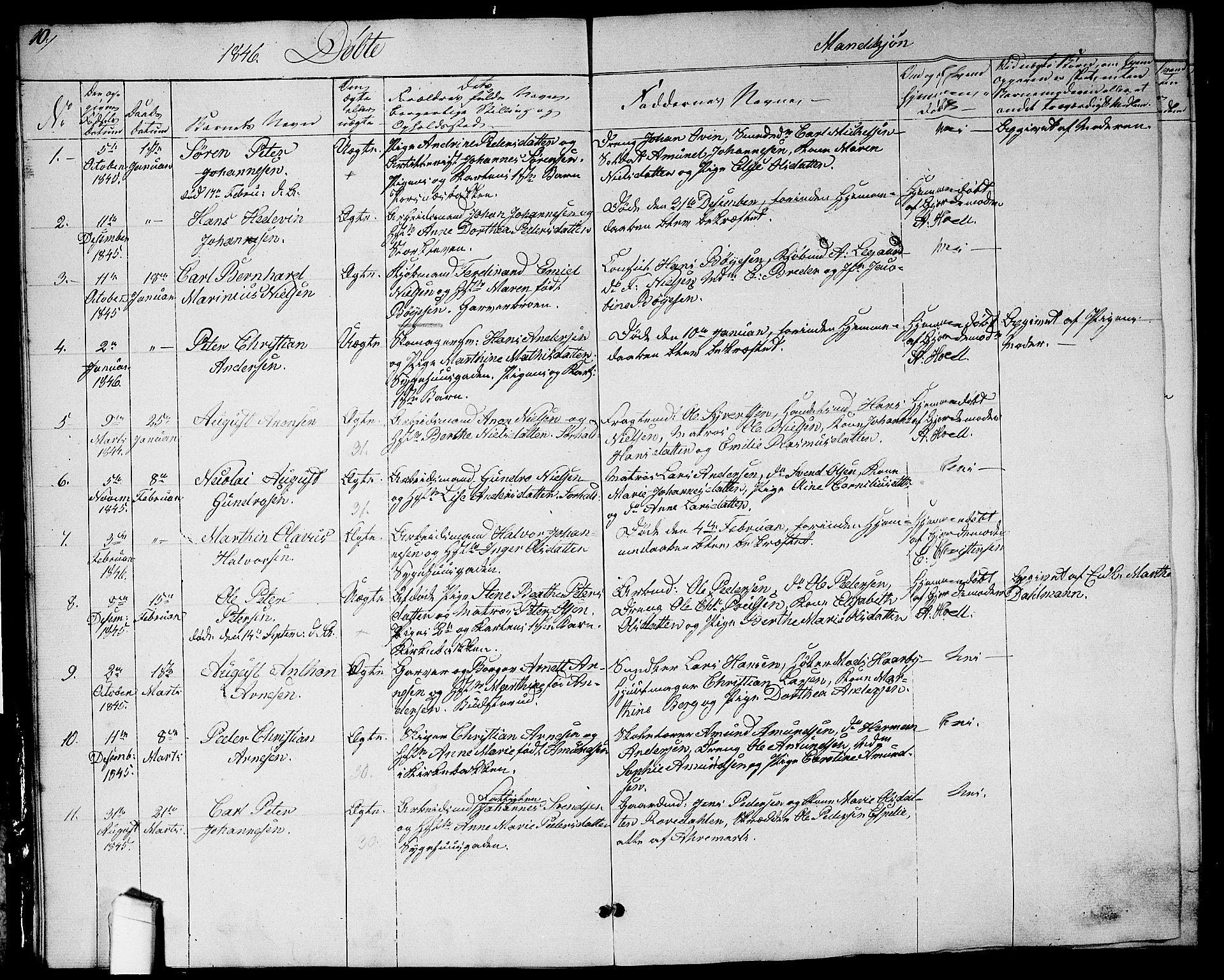 Halden prestekontor Kirkebøker, AV/SAO-A-10909/G/Ga/L0004: Parish register (copy) no. 4, 1845-1854, p. 10