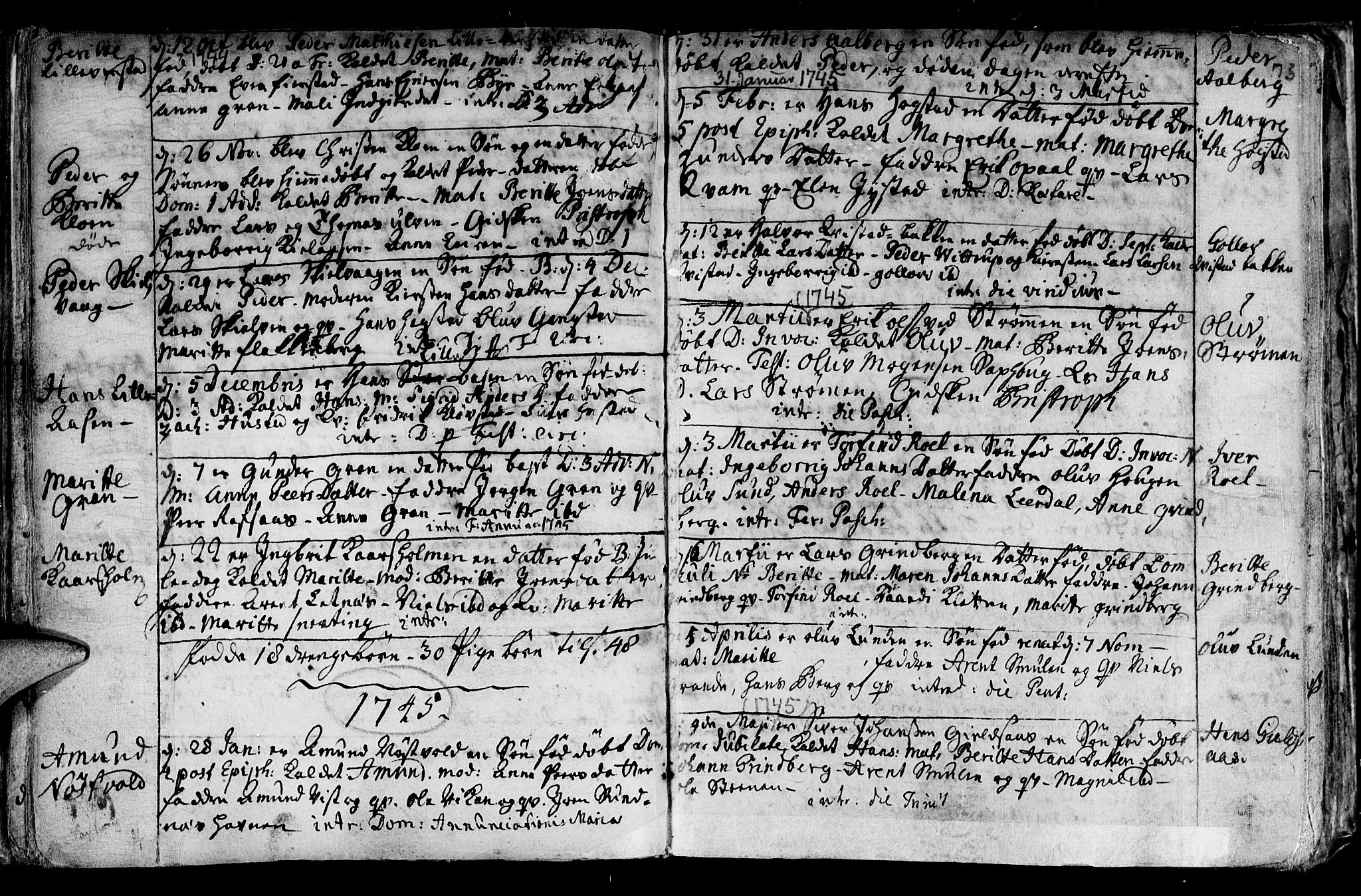 Ministerialprotokoller, klokkerbøker og fødselsregistre - Nord-Trøndelag, SAT/A-1458/730/L0272: Parish register (official) no. 730A01, 1733-1764, p. 73
