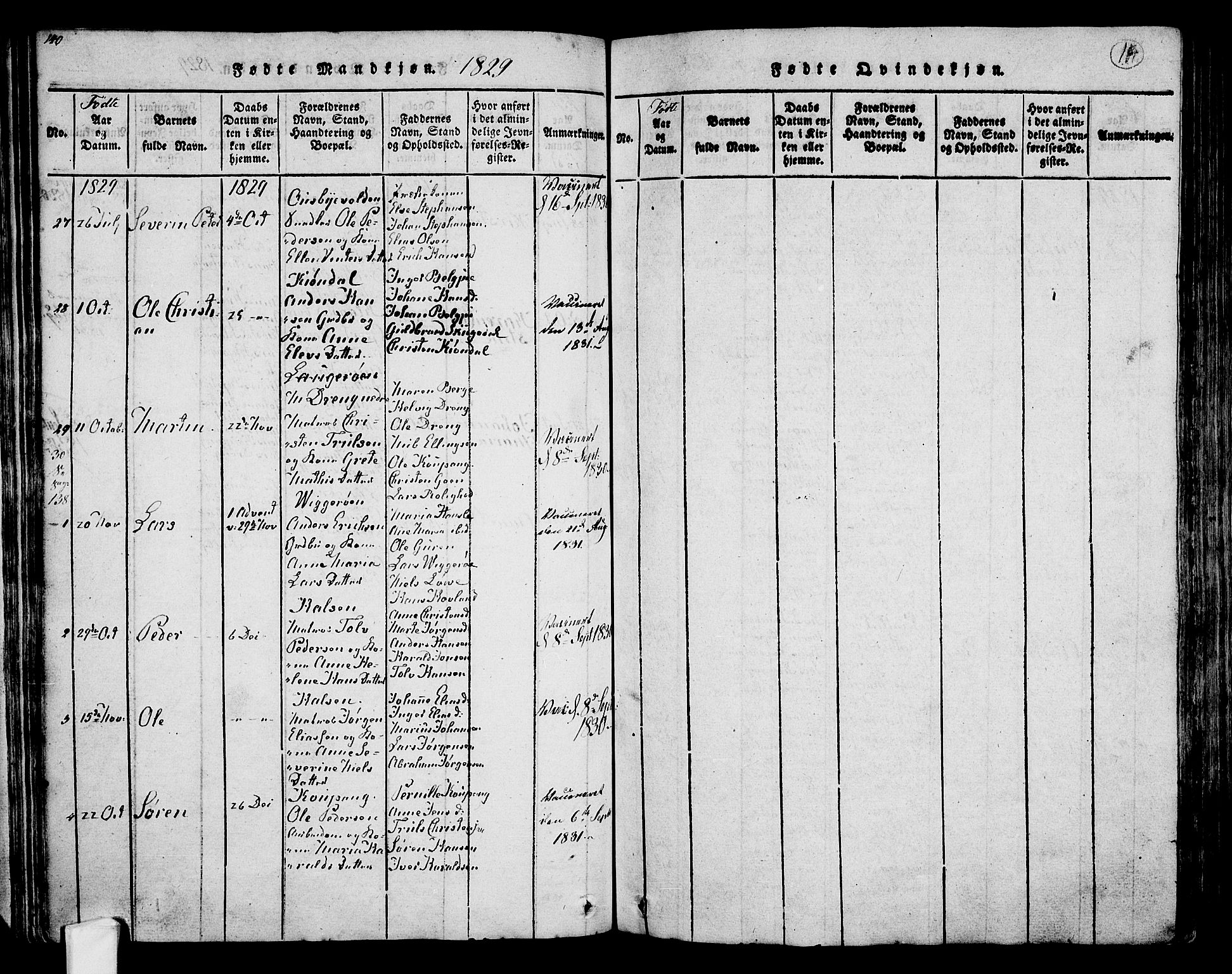 Tjølling kirkebøker, SAKO/A-60/F/Fa/L0005: Parish register (official) no. 5, 1814-1836, p. 140-141