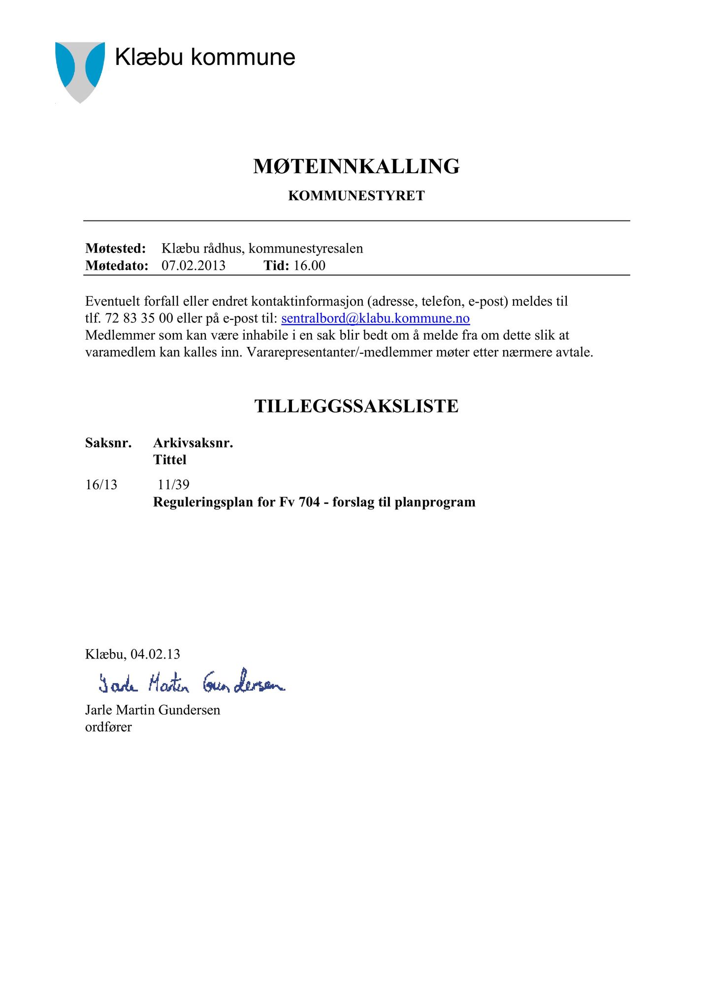 Klæbu Kommune, TRKO/KK/01-KS/L006: Kommunestyret - Møtedokumenter, 2013, p. 345