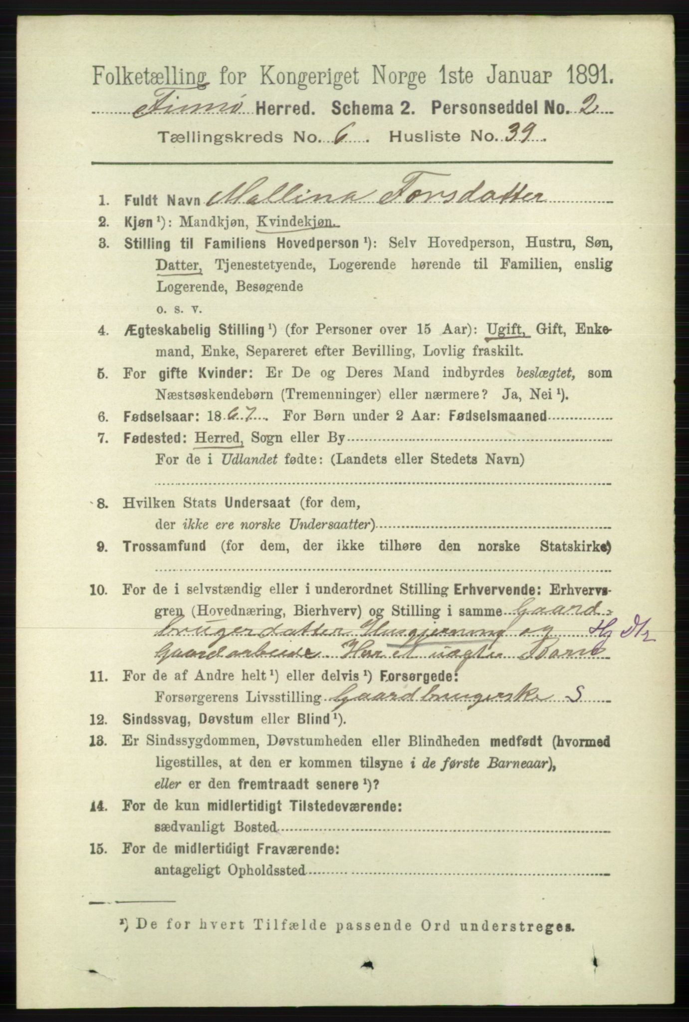 RA, 1891 census for 1141 Finnøy, 1891, p. 1477