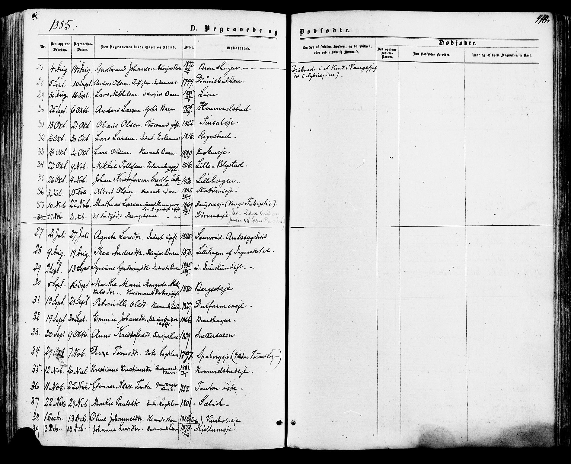 Vang prestekontor, Hedmark, SAH/PREST-008/H/Ha/Haa/L0015: Parish register (official) no. 15, 1871-1885, p. 410