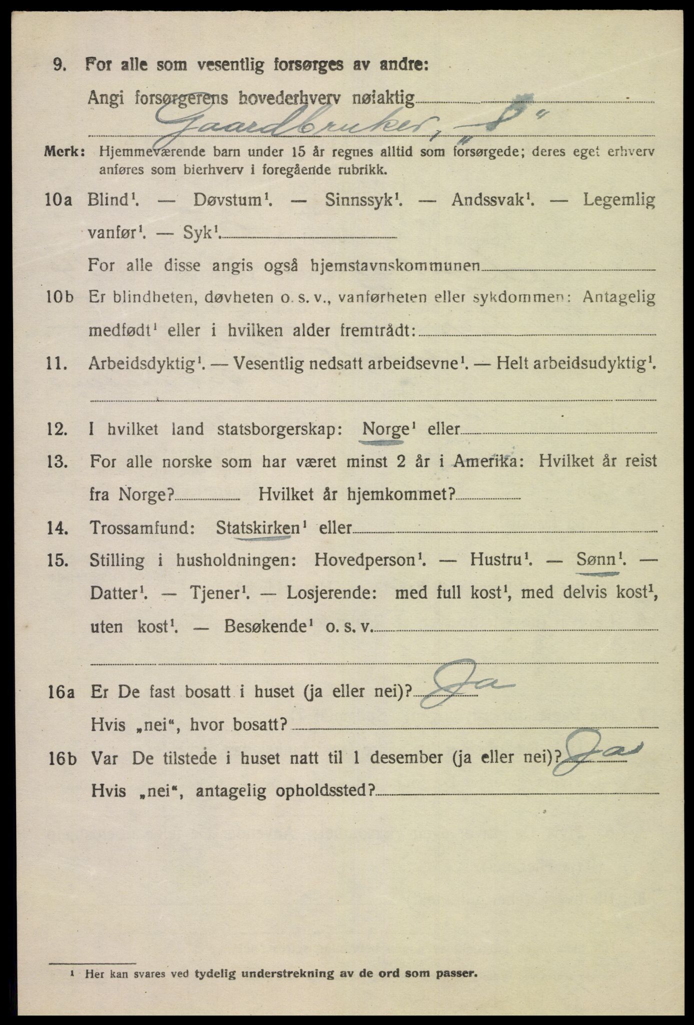 SAK, 1920 census for Lista, 1920, p. 12570