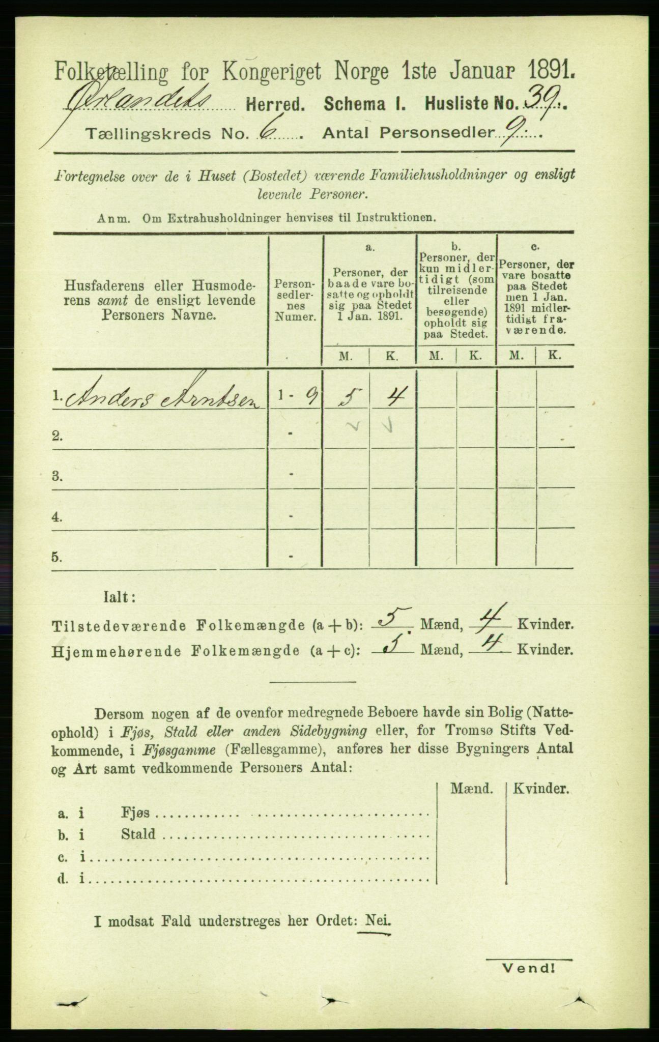 RA, 1891 census for 1621 Ørland, 1891, p. 1795